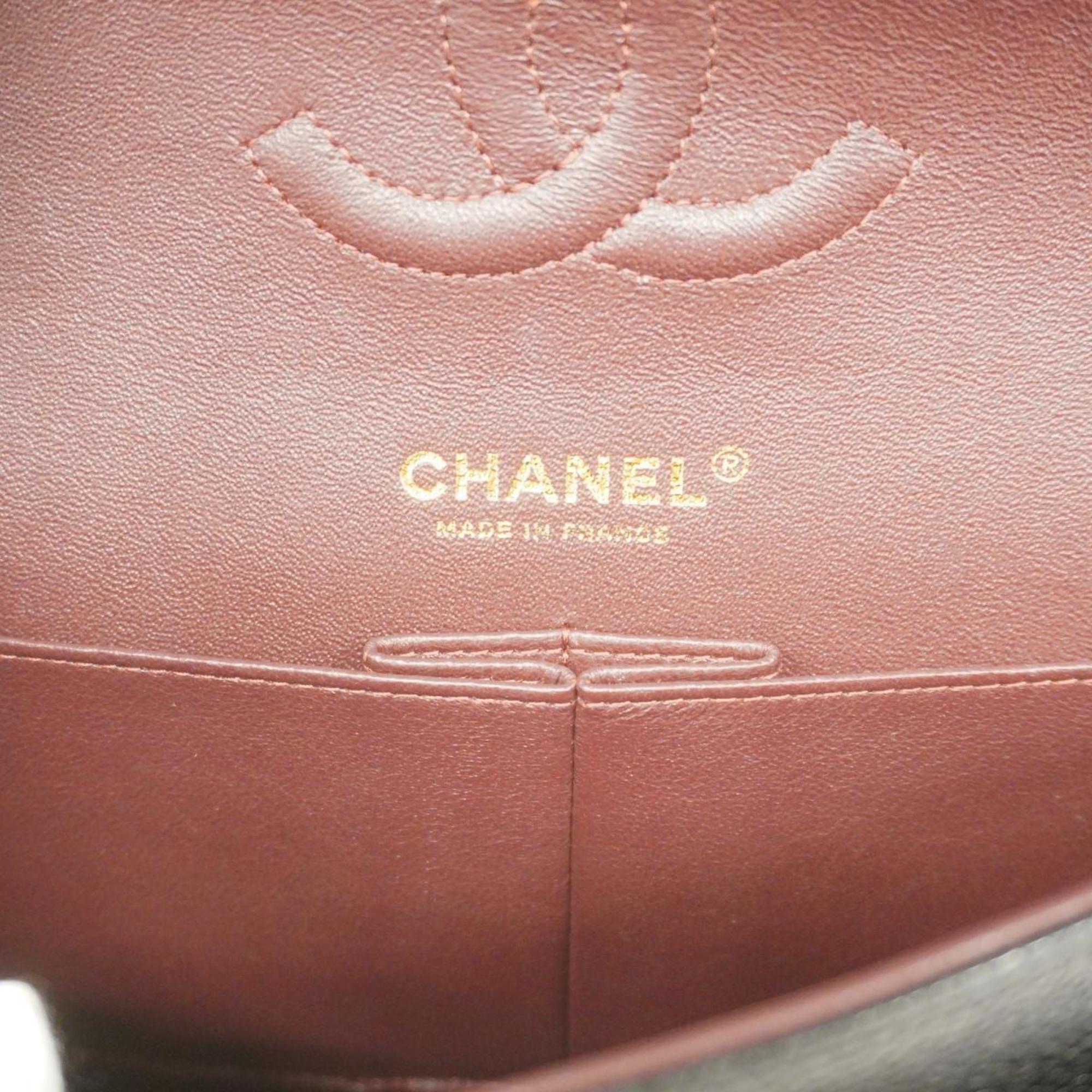 シャネル(Chanel) シャネル ショルダーバッグ マトラッセ Wフラップ Wチェーン キャビアスキン ブラック ゴールド金具  レディース