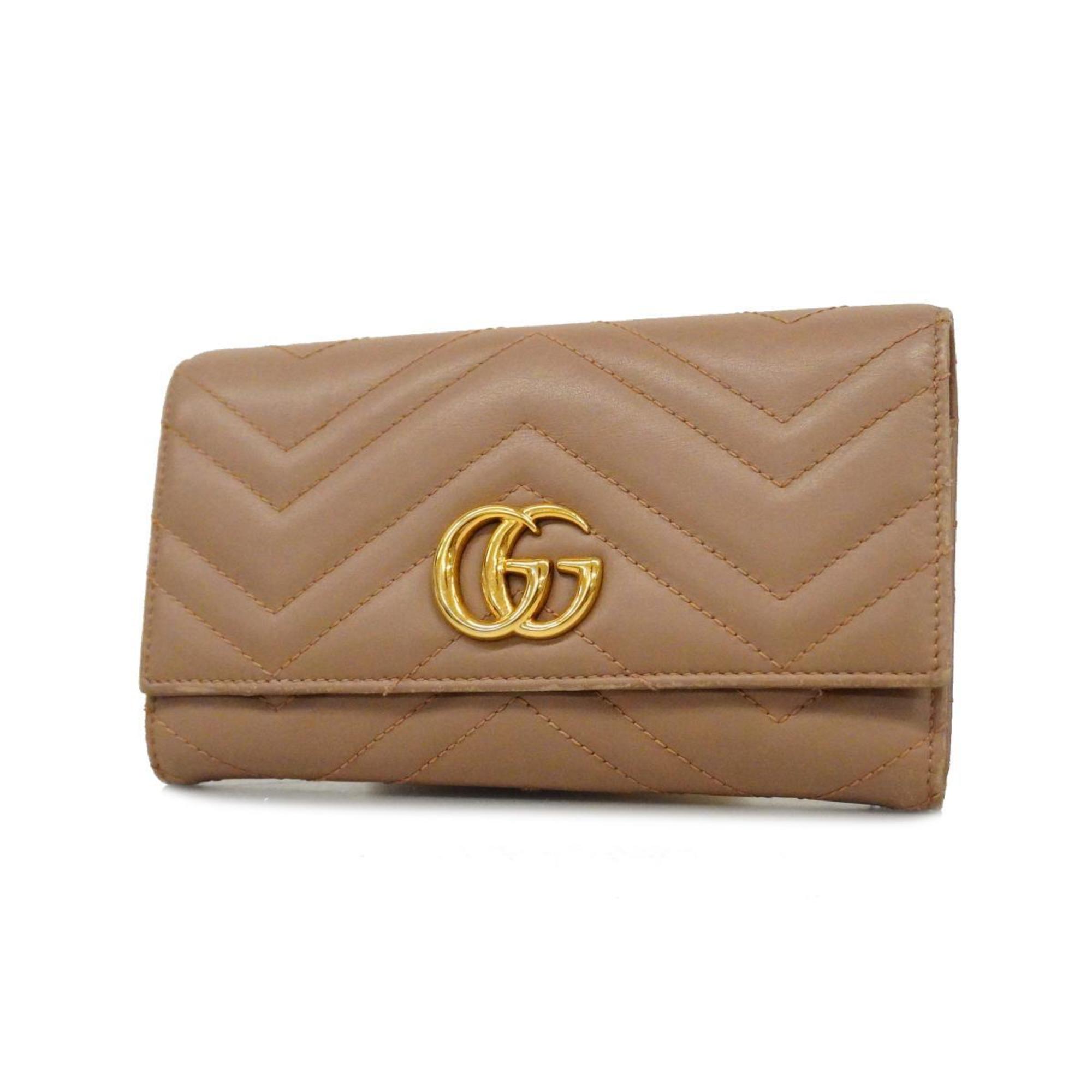 グッチ(Gucci) グッチ 長財布 GGマーモント 443436 レザー ピンク