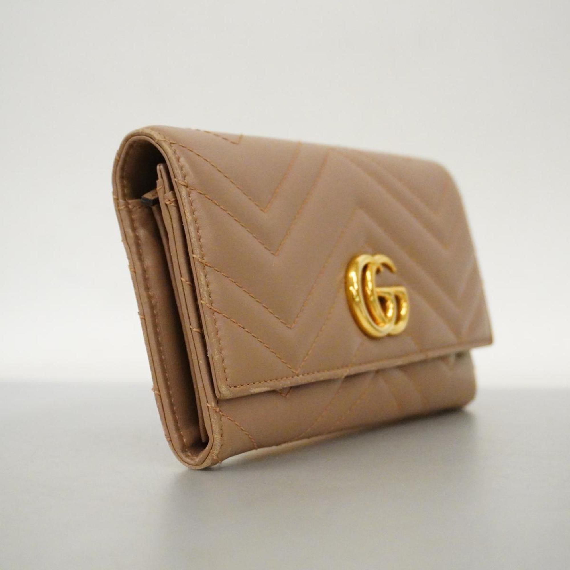 GUCCI 長財布 GGマーモント ピンクベージュ