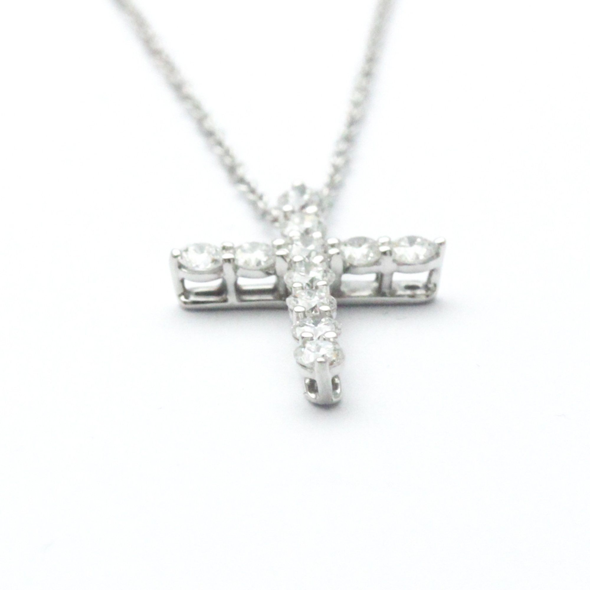 ティファニー(Tiffany) プラチナ ダイヤモンド レディース ペンダントネックレス スモールクロスネックレス