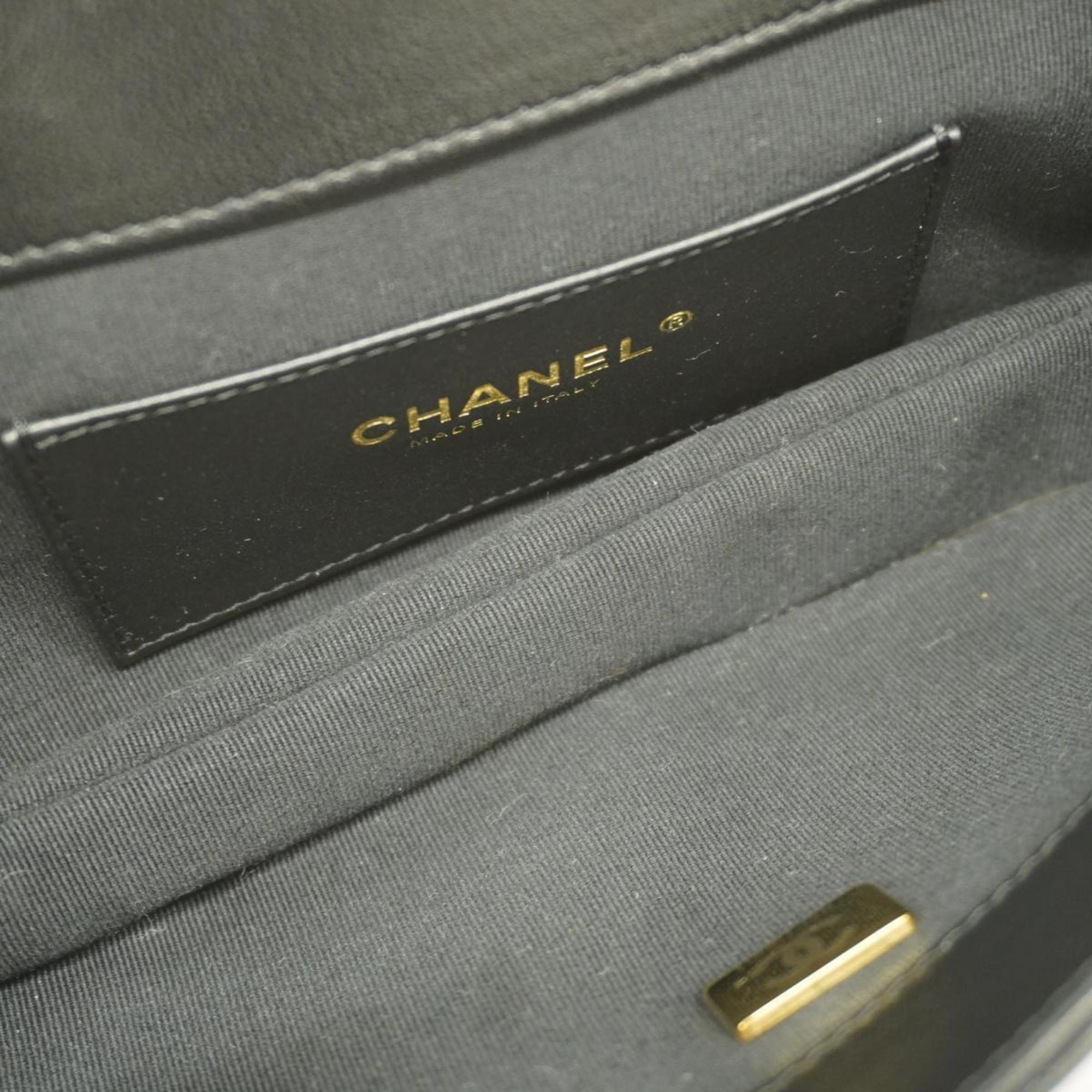シャネル(Chanel) シャネル ショルダーバッグ マトラッセ Wチェーン ラムスキン ブラック ゴールド金具  レディース