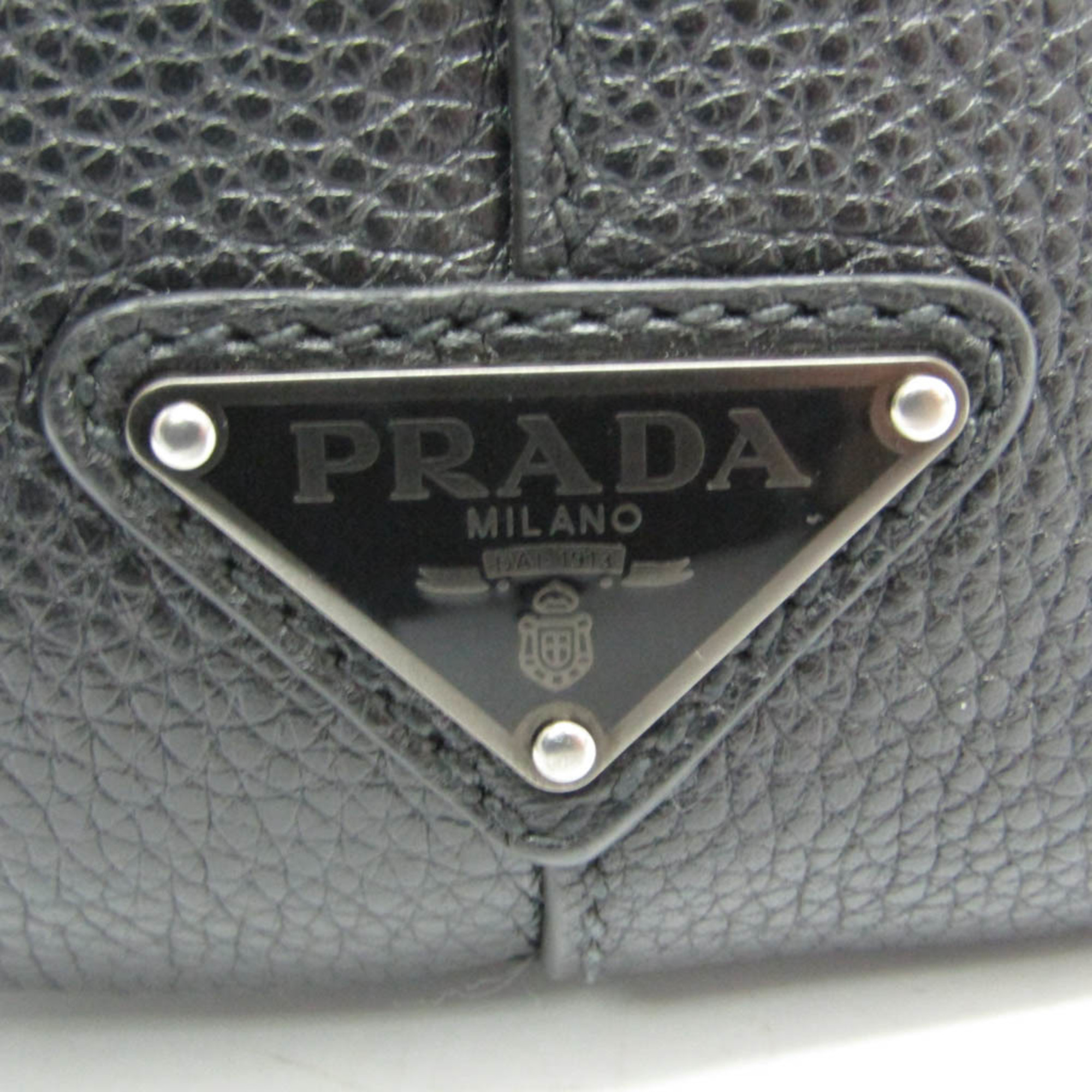 プラダ(Prada) 2VG013 メンズ レザー ハンドバッグ,ショルダーバッグ ブラック