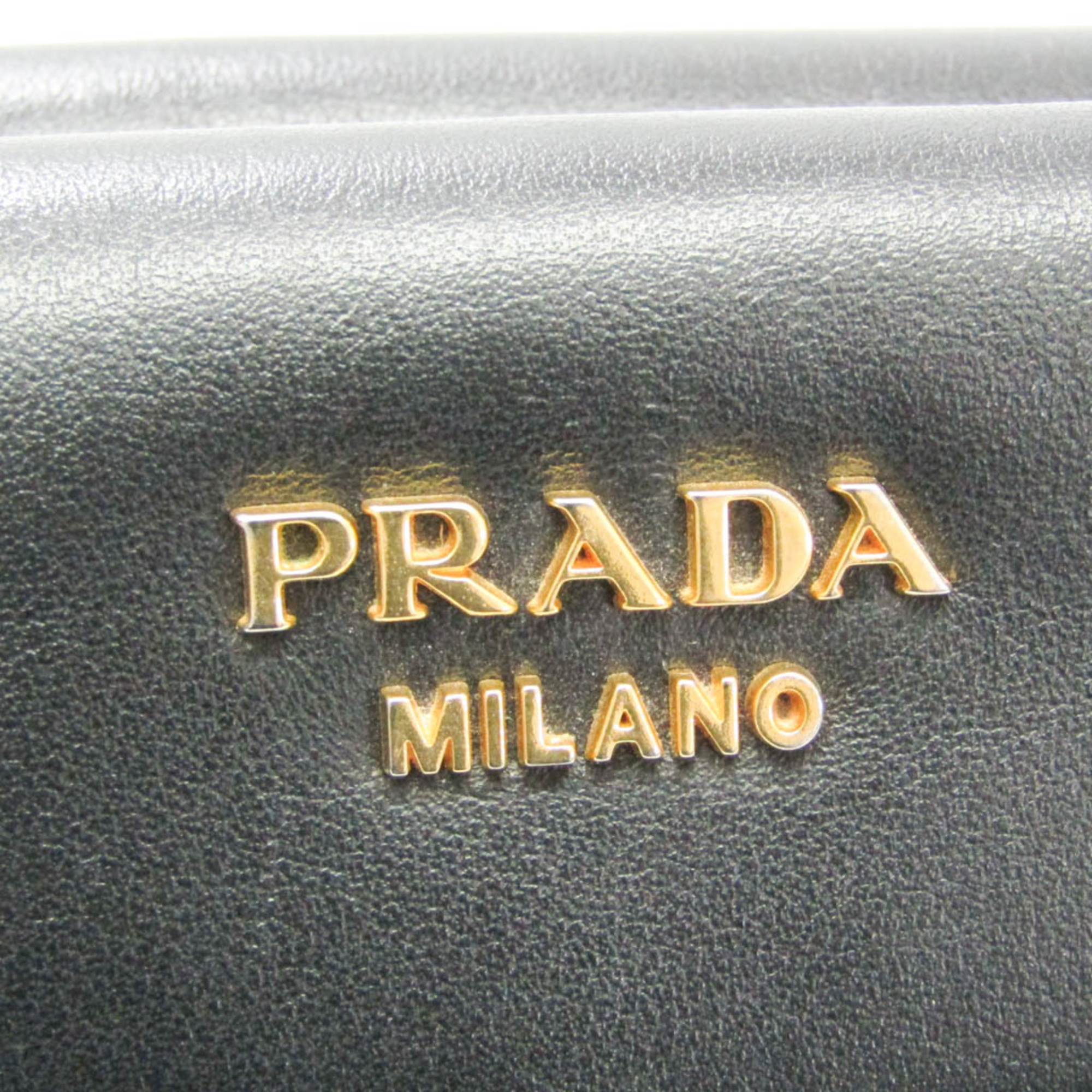プラダ(Prada) レディース レザー ハンドバッグ,ショルダーバッグ ブラック,グレー