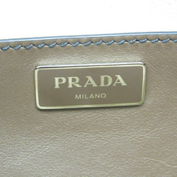 プラダ(Prada) ガレリア BN2274 レディース レザー ハンドバッグ,ショルダーバッグ ブラック,ダークブラウン