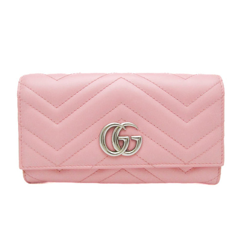 グッチ(Gucci) GGマーモント 443436 レディース レザー 長財布（二つ折り） ライトピンク