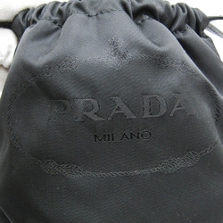 プラダ(Prada) 巾着 レディース ナイロン,レザー ポーチ ブラック