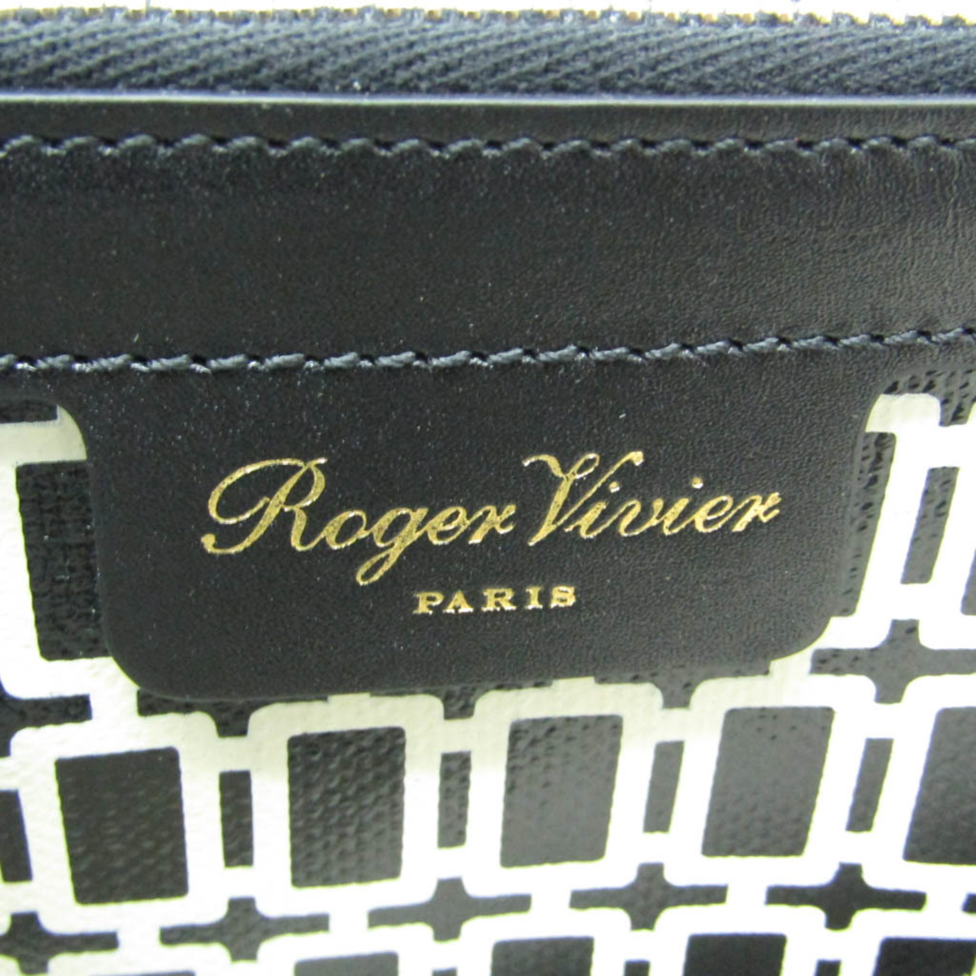 ロジェヴィヴィエ(Roger Vivier) 総柄 レディース PVC,レザー ハンドバッグ,トートバッグ ブラック,クリーム