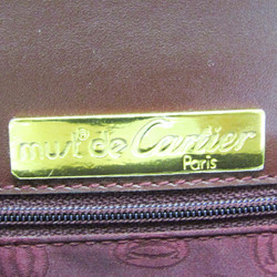 カルティエ(Cartier) マスト レディース レザー ハンドバッグ ボルドー