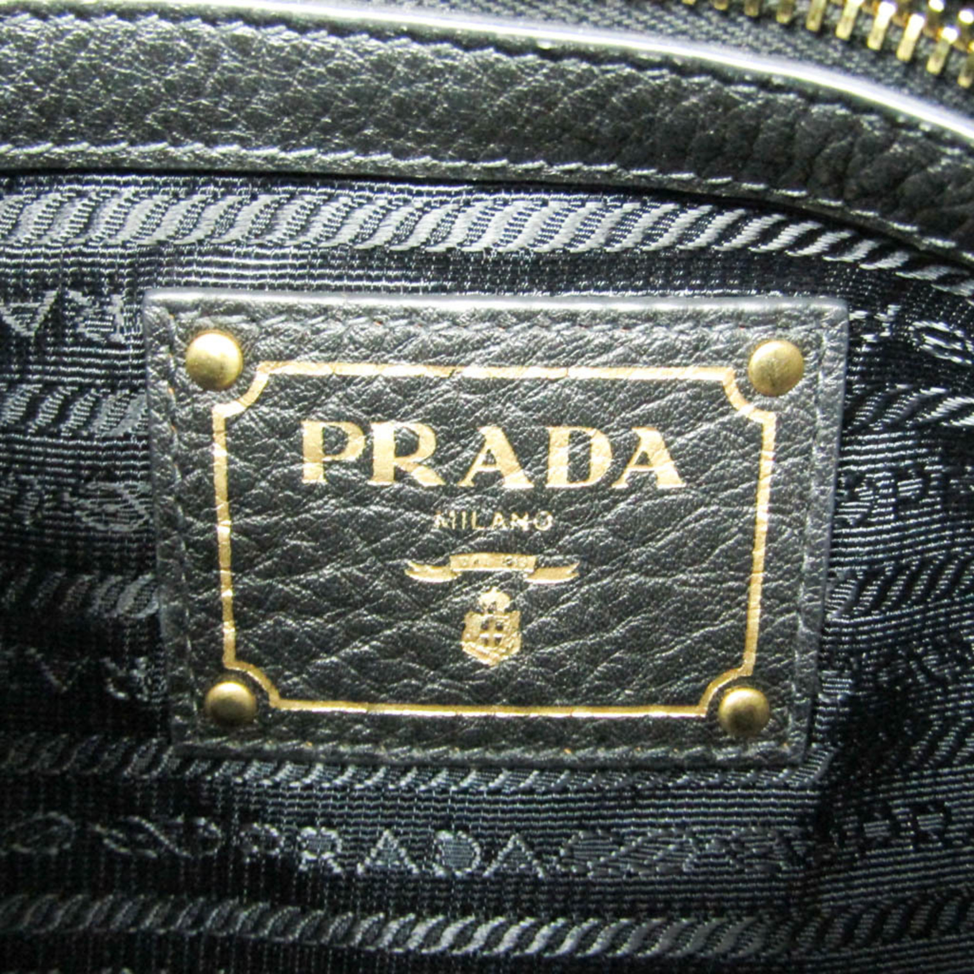 プラダ(Prada) 1BC032 レディース レザー ハンドバッグ,ショルダーバッグ ブラック