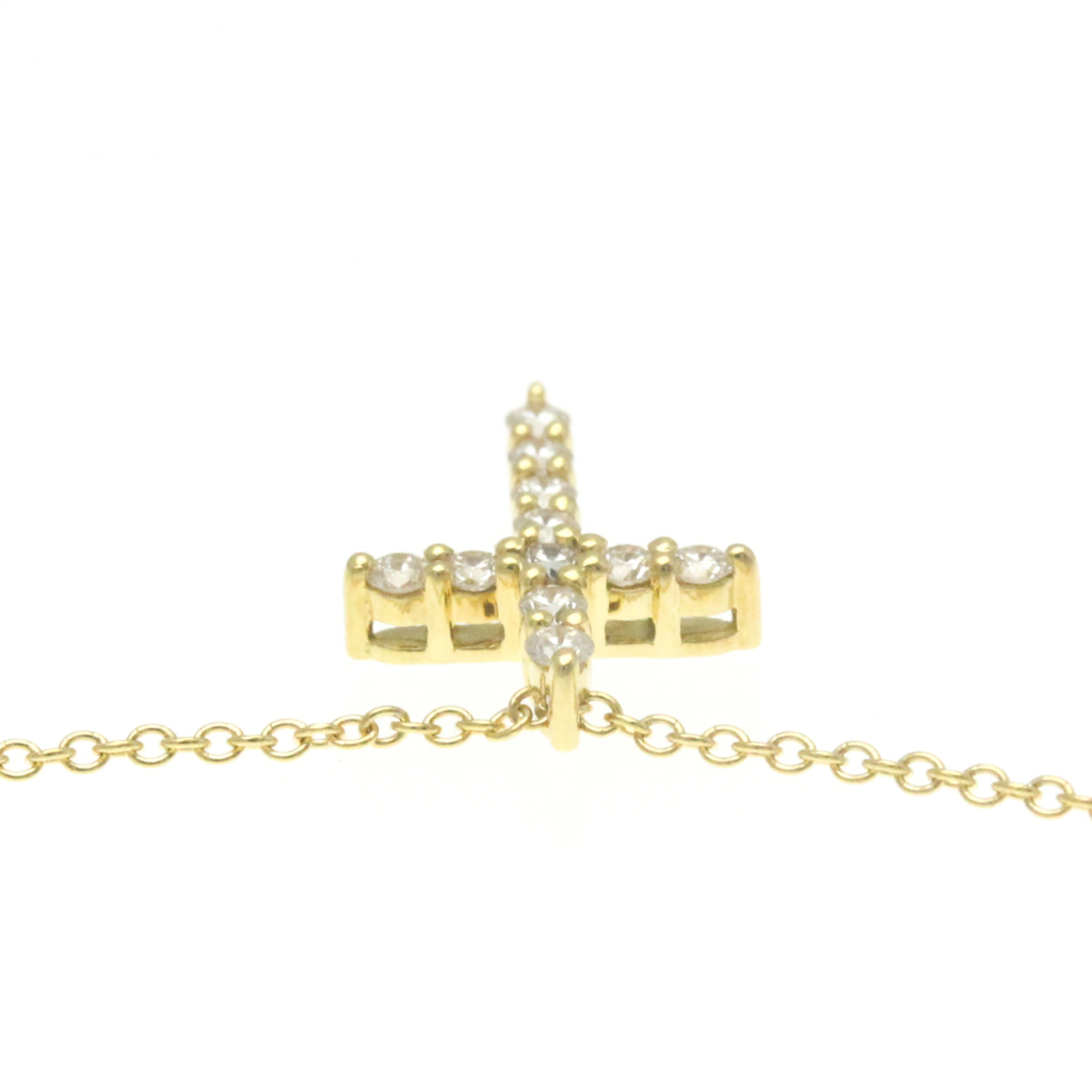 ティファニー(Tiffany) K18イエローゴールド(K18YG) ダイヤモンド メンズ,レディース ファッション ペンダントネックレス (ゴールド) ミニ クロス ダイヤモンド ネックレス