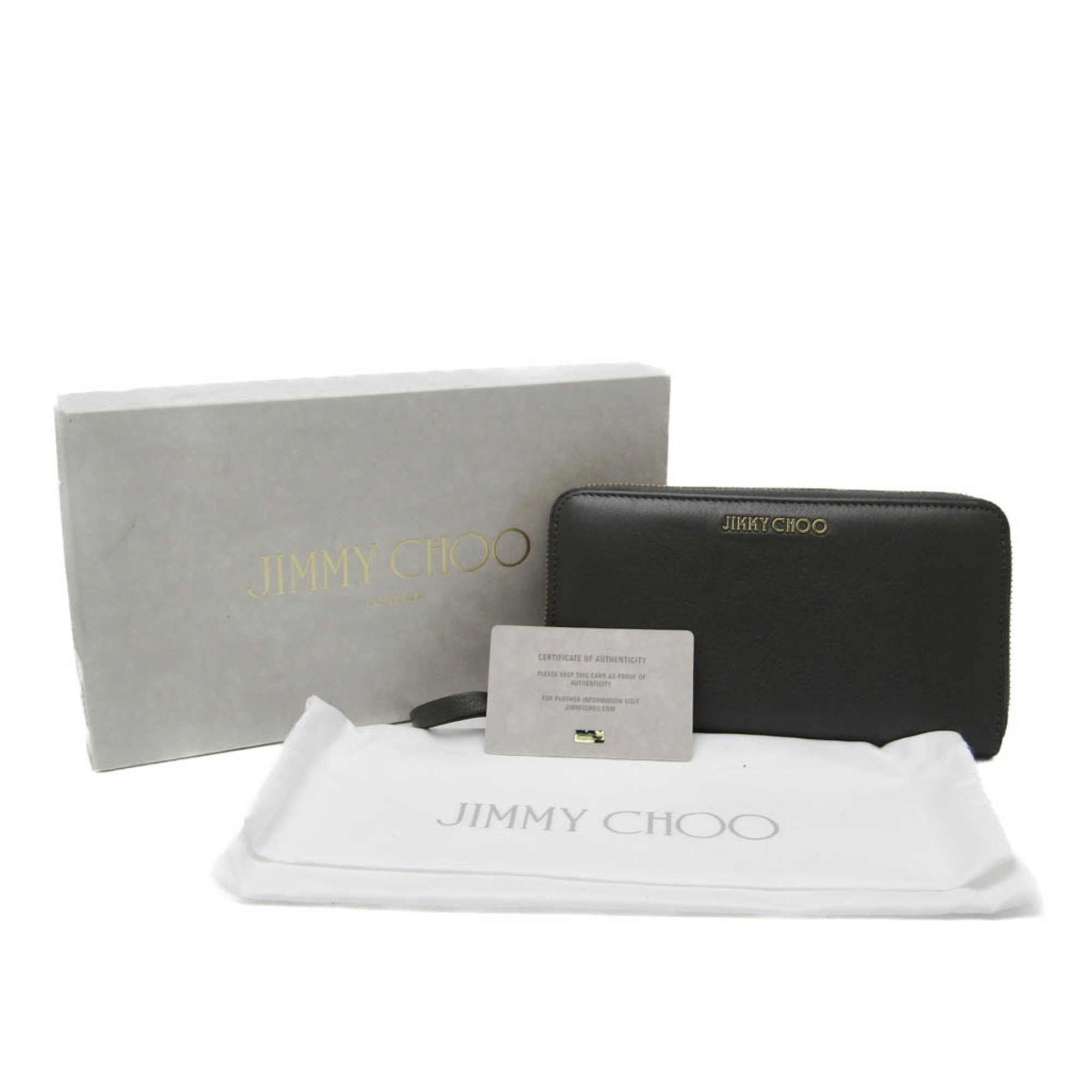 ジミーチュウ(Jimmy Choo) PIPPA レディース,メンズ レザー 長財布（二つ折り） ダークグレー