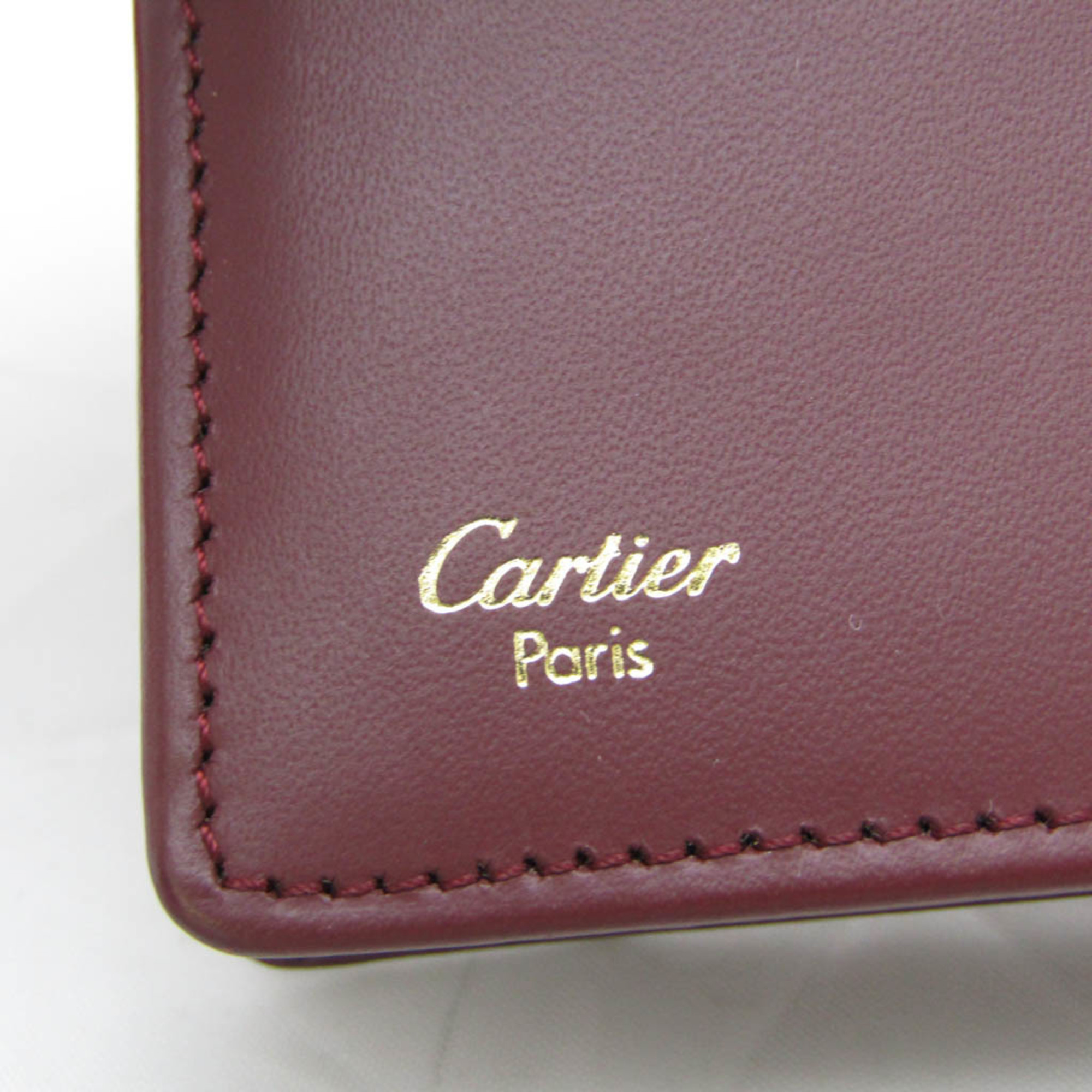 カルティエ(Cartier) マスト レディース,メンズ レザー 長財布（二つ折り） ボルドー
