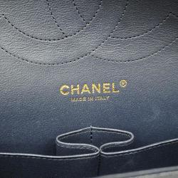 シャネル(Chanel) シャネル ショルダーバッグ マトラッセ Wフラップ Wチェーン キャビアスキン ブラック シャンパン  レディース