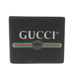 グッチ(Gucci) ロゴ グッチプリント 496309 レディース,メンズ レザー 札入れ（二つ折り） ブラック,グリーン,レッド