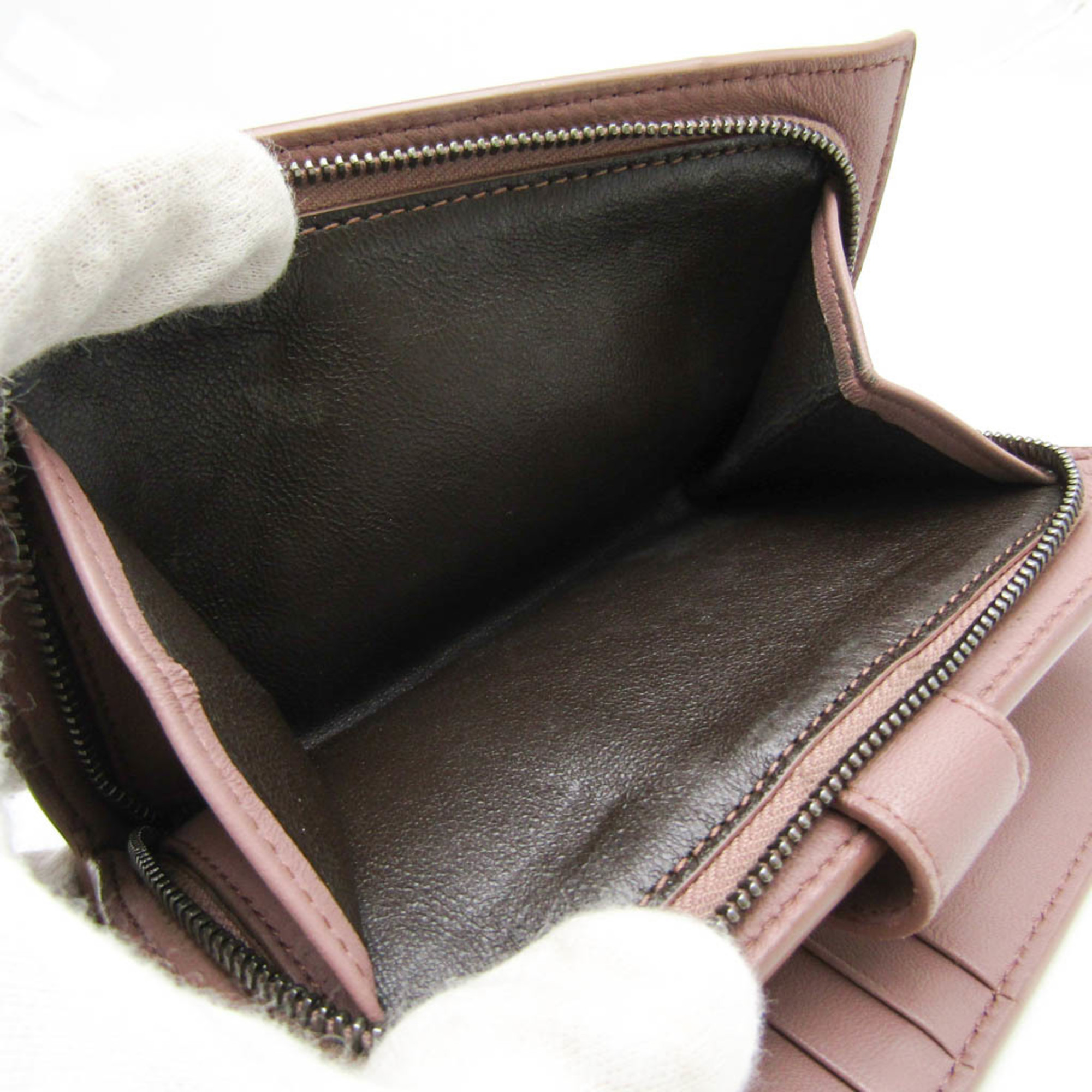 ボッテガ・ヴェネタ(Bottega Veneta) イントレチャート レディース レザー 中財布（二つ折り） ダスティピンク