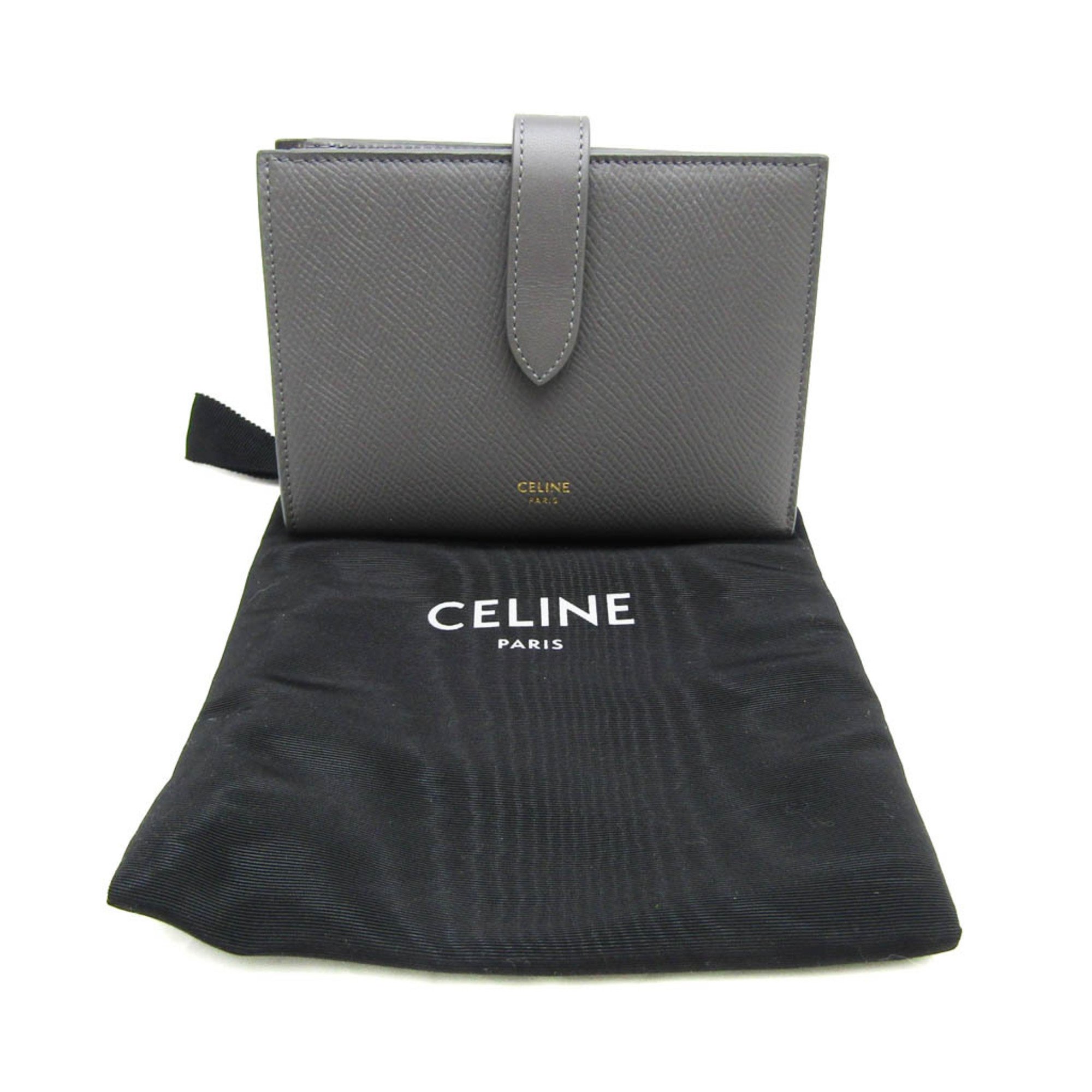 セリーヌ(Celine) ミディアム ストラップ 10B643BFP レディース レザー 中財布（二つ折り） ダークグレー