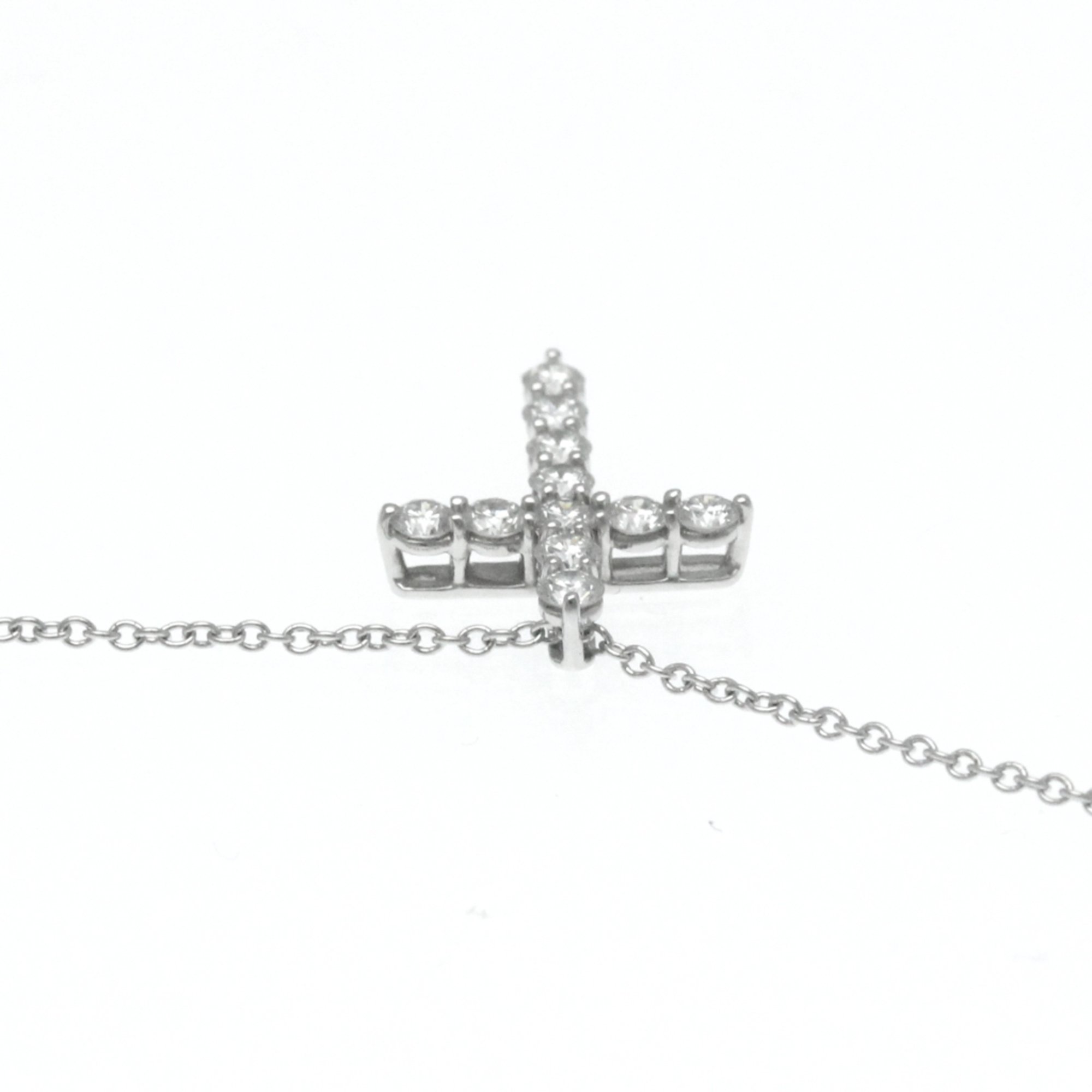 ティファニー(Tiffany) プラチナ ダイヤモンド メンズ,レディース ファッション ペンダントネックレス (シルバー) スモール クロス ダイヤモンド ネックレス