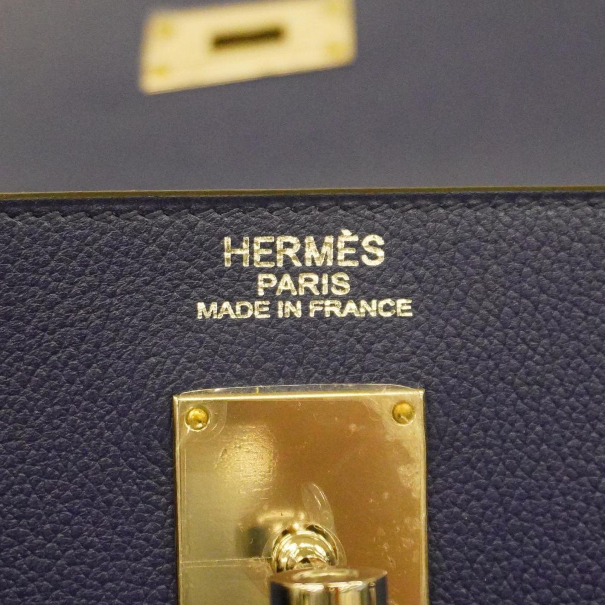 エルメス(Hermes) エルメス ハンドバッグ ケリー50 D刻印 トリヨン ビーヨ ブルーエレクトリック   レディース