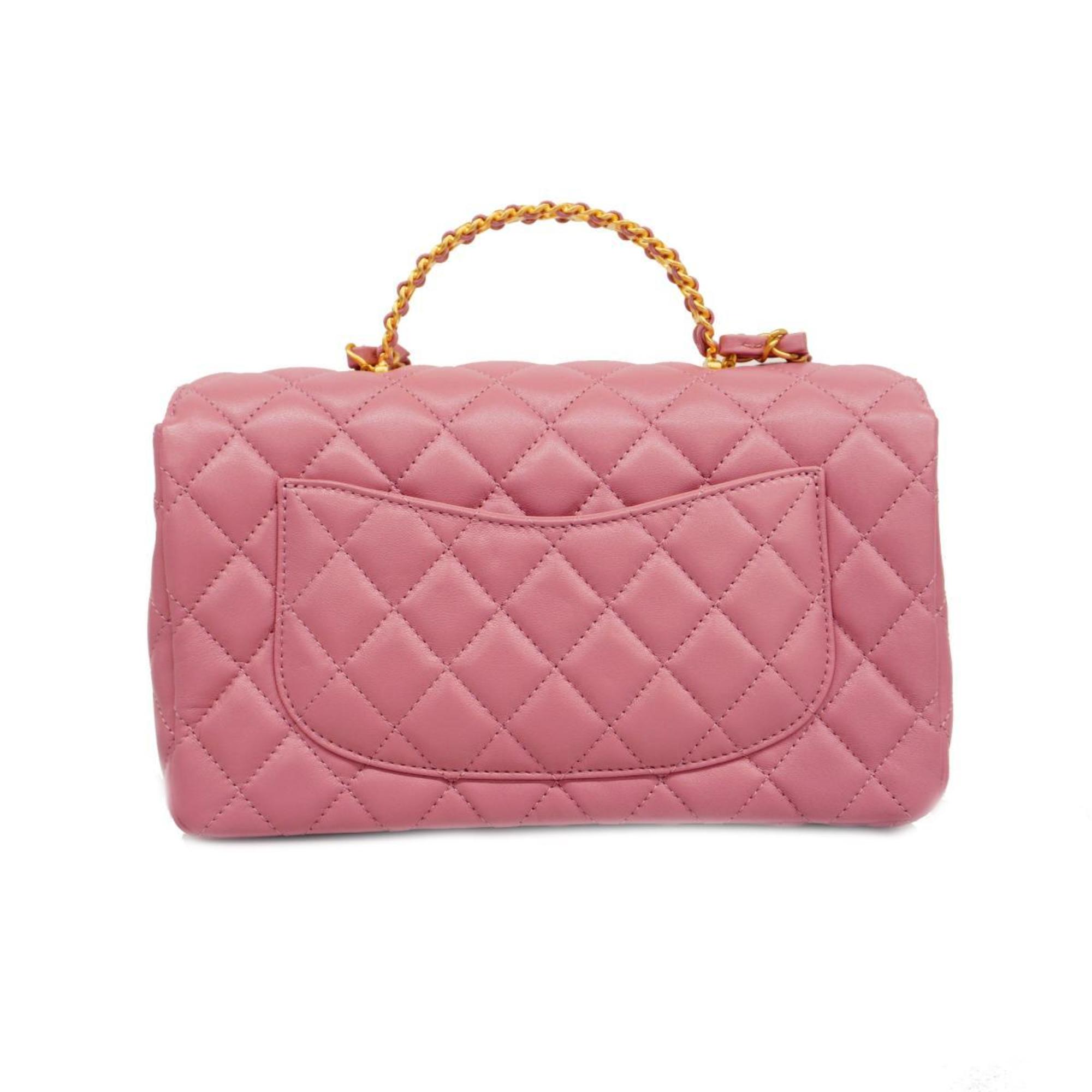 シャネル(Chanel) シャネル ハンドバッグ マトラッセ チェーンショルダー ラムスキン ピンク   レディース