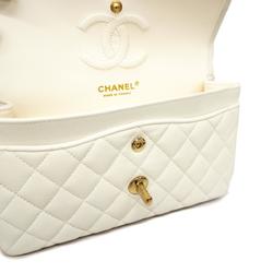 シャネル(Chanel) シャネル ショルダーバッグ マトラッセ Wフラップ Wチェーン キャビアスキン ホワイト   レディース