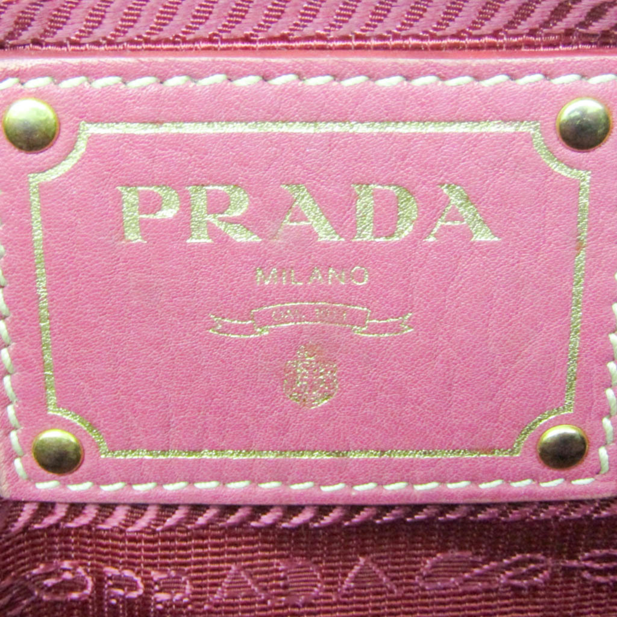 プラダ(Prada) レディース レザー ハンドバッグ,ショルダーバッグ ピンク