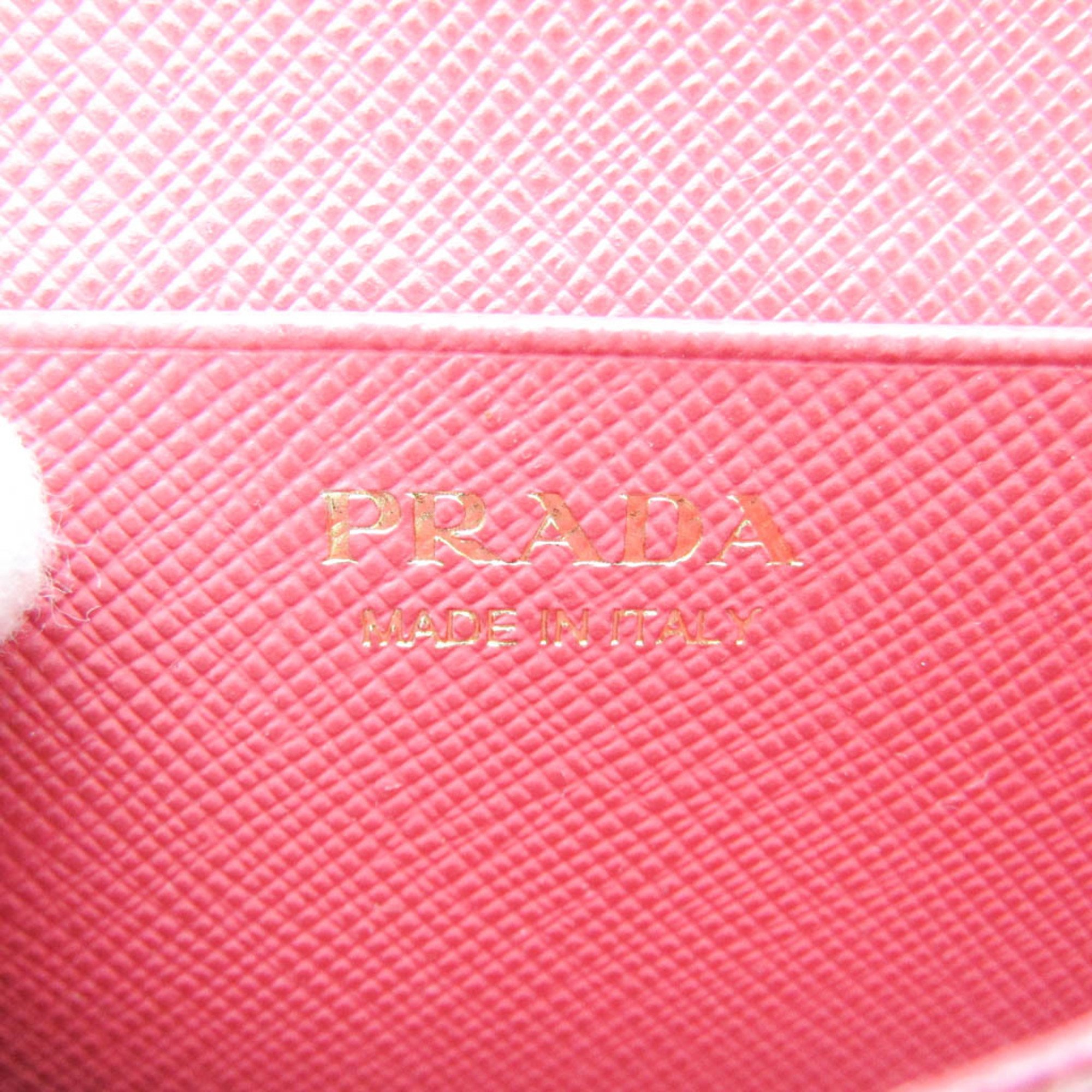 プラダ(Prada) レザー 名刺入れ ピンク