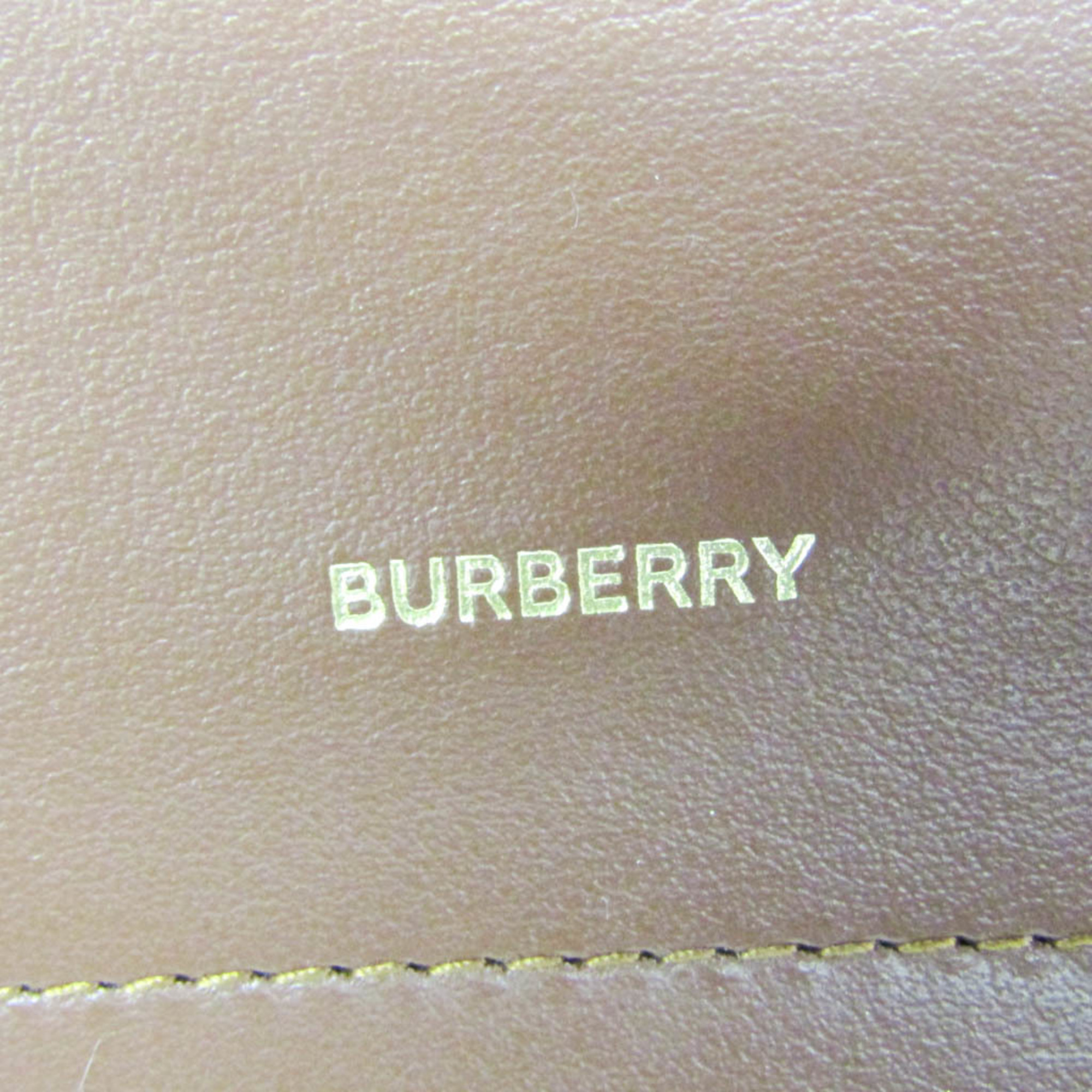 バーバリー(Burberry) ロゴ レディース PVC,レザー チェーン/ショルダーウォレット ブラウン,マルチカラー