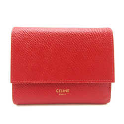 セリーヌ(Celine) SMALL TRIFOLD WALLET 10B573BEL レディース レザー 財布（三つ折り） レッド