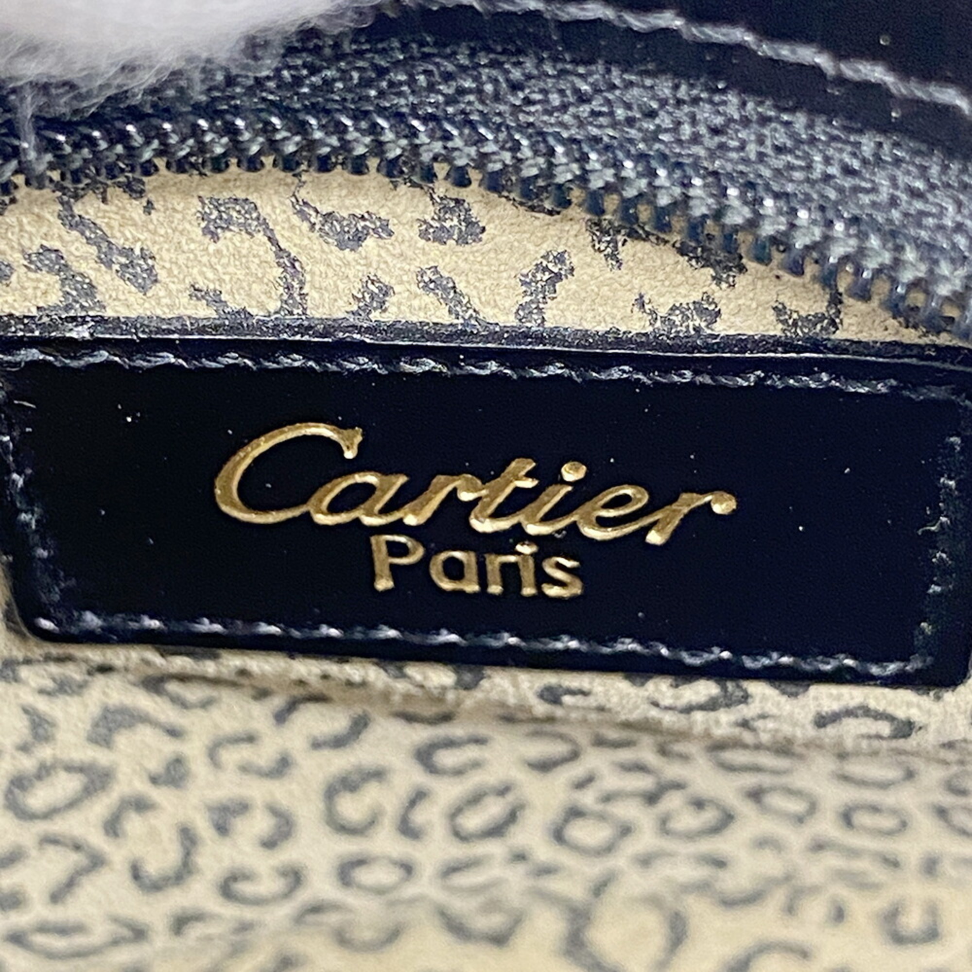 カルティエ(Cartier) カルティエ ポーチ パンテール レザー ブラック   レディース