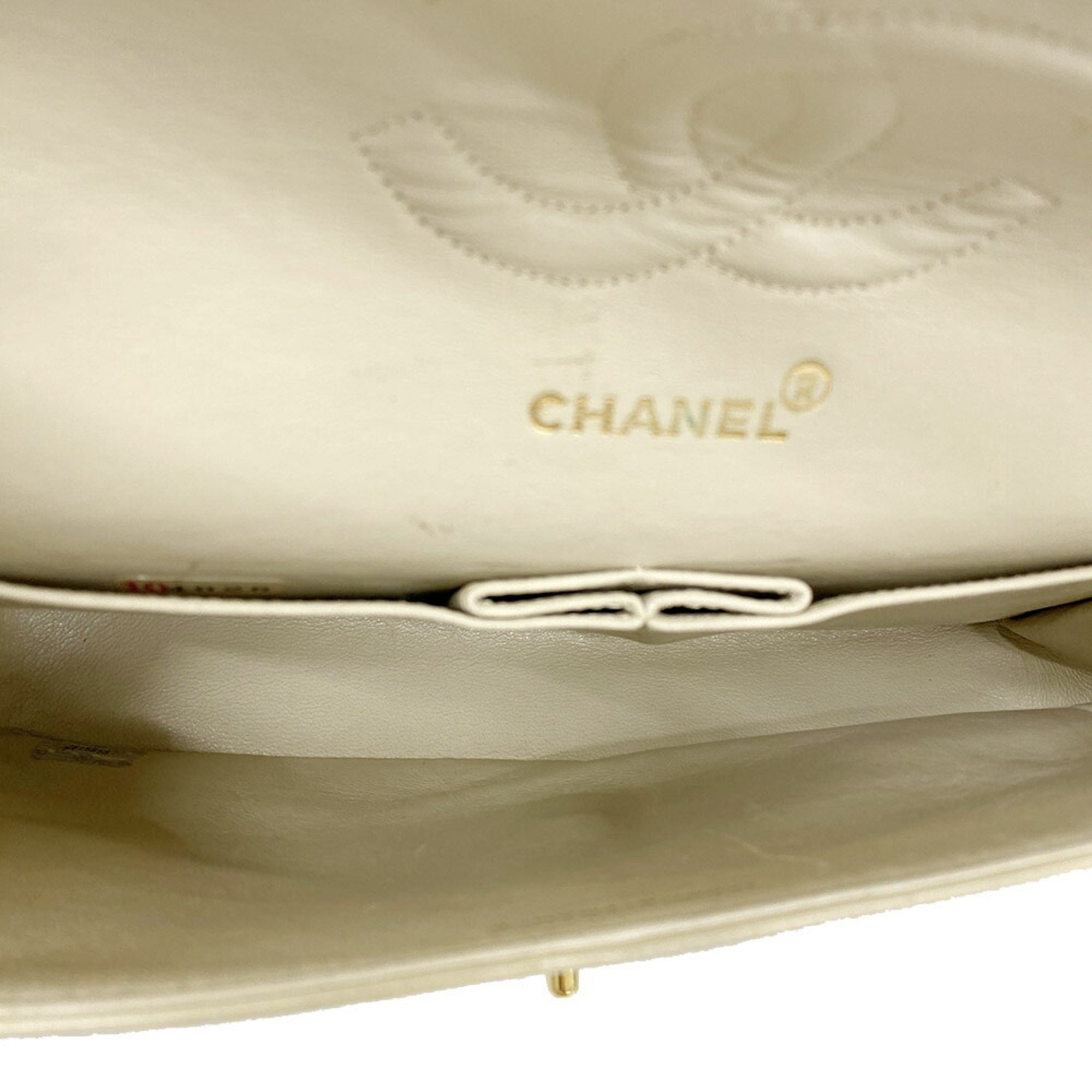 シャネル(Chanel) シャネル ショルダーバッグ マトラッセ Wフラップ Wチェーン ラムスキン アイボリー ゴールド金  レディース