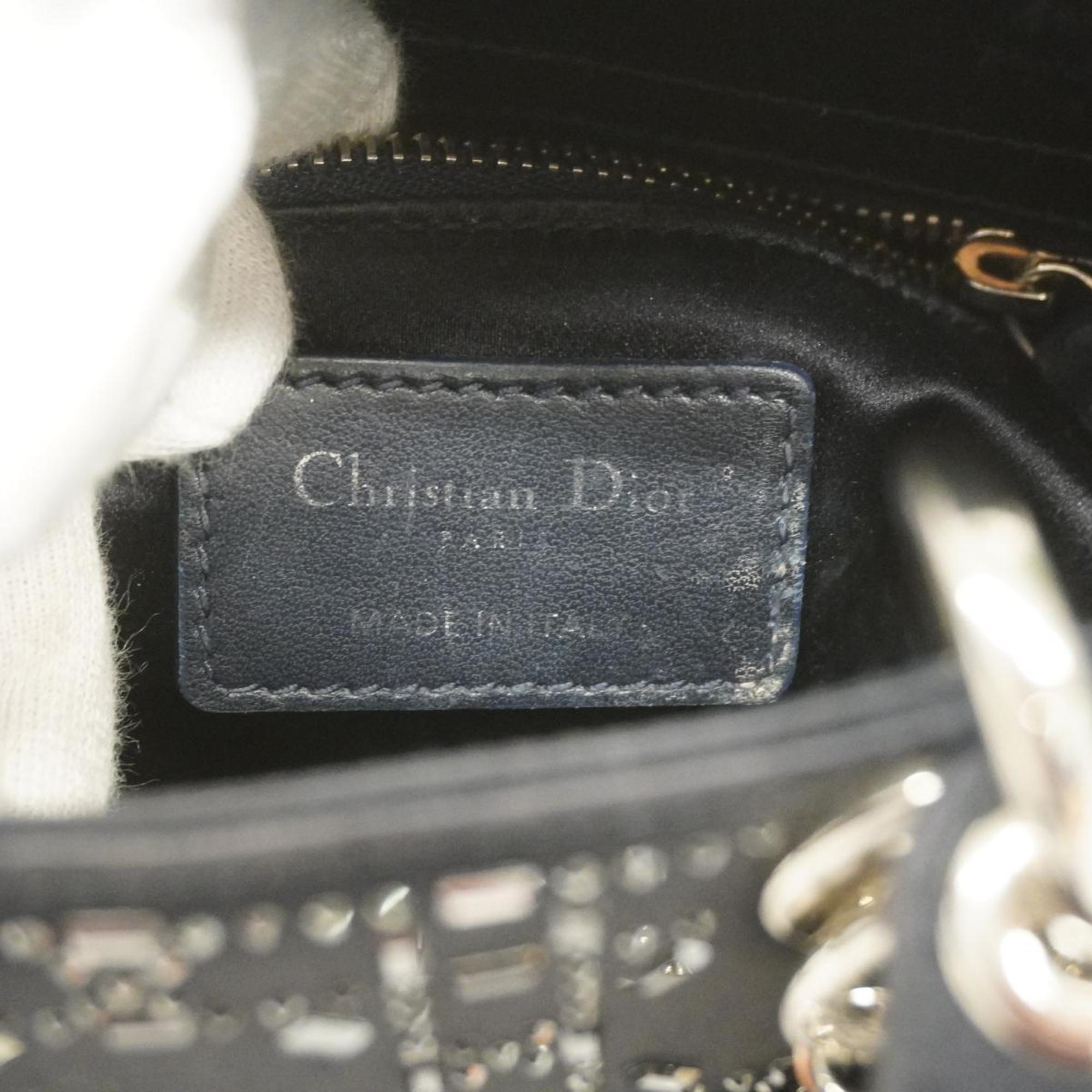 クリスチャン・ディオール(Christian Dior) クリスチャンディオール ハンドバッグ カナージュ レディディオール サテン ネイビー   レディース