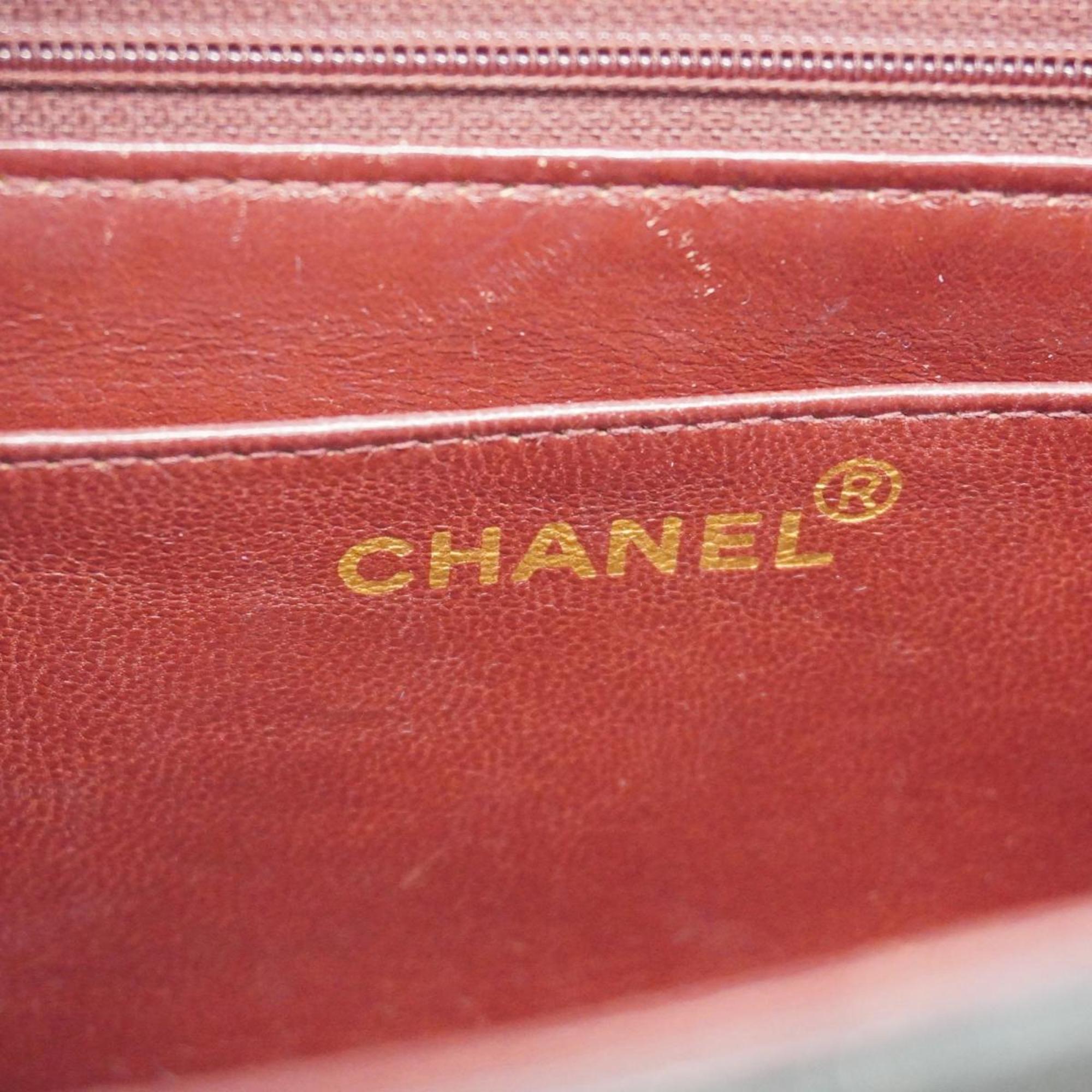 シャネル(Chanel) シャネル ショルダーバッグ Vステッチ ラムスキン ブラック   レディース