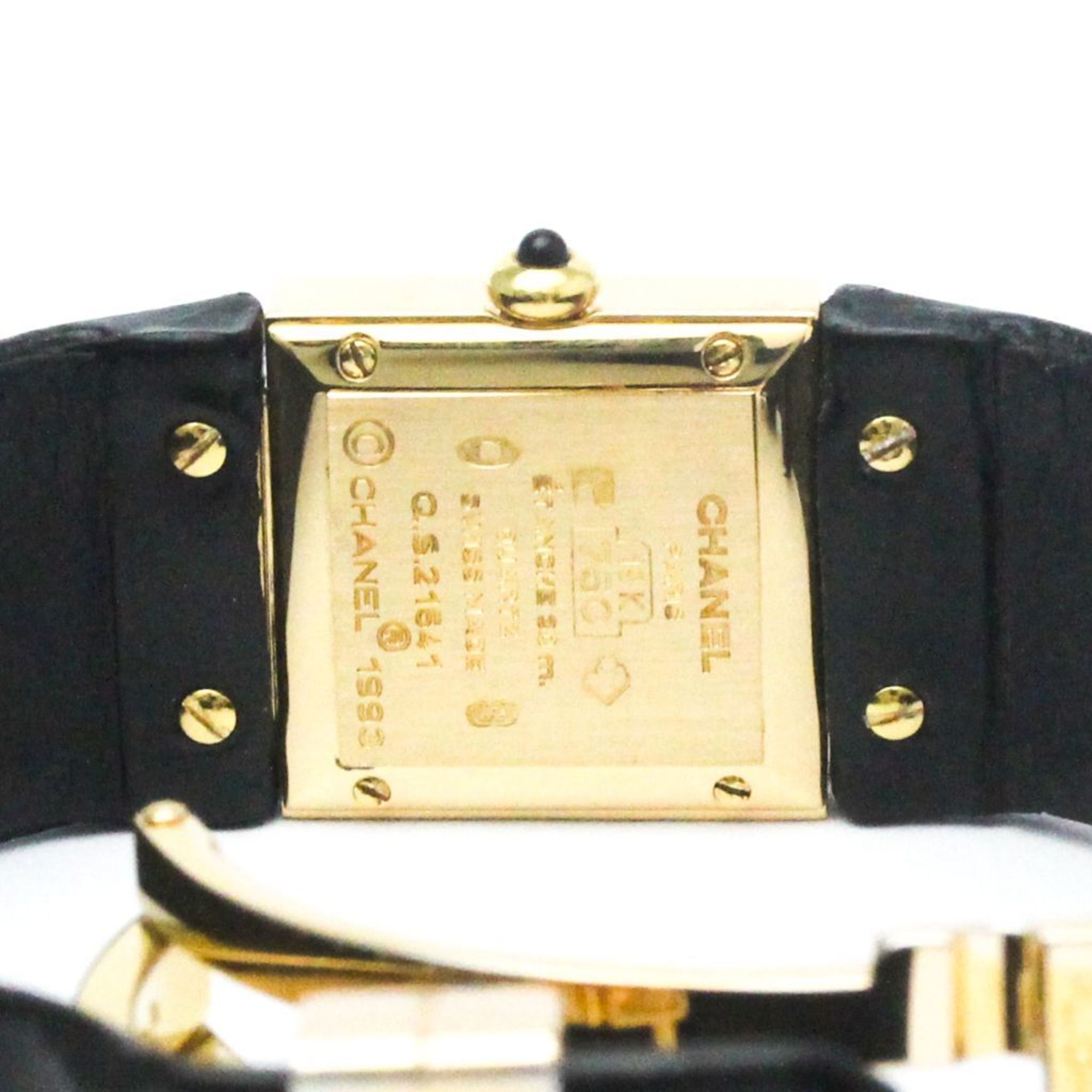 シャネル (CHANEL) マトラッセ K18 ゴールド レザー クォーツ レディース 時計 H0111 (外装仕上げ済み) 【中古】