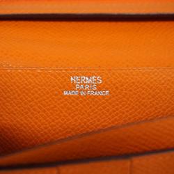 エルメス(Hermes) エルメス 長財布 ベアンスフレ □J刻印 ヴォーエプソン オレンジ   メンズ レディース