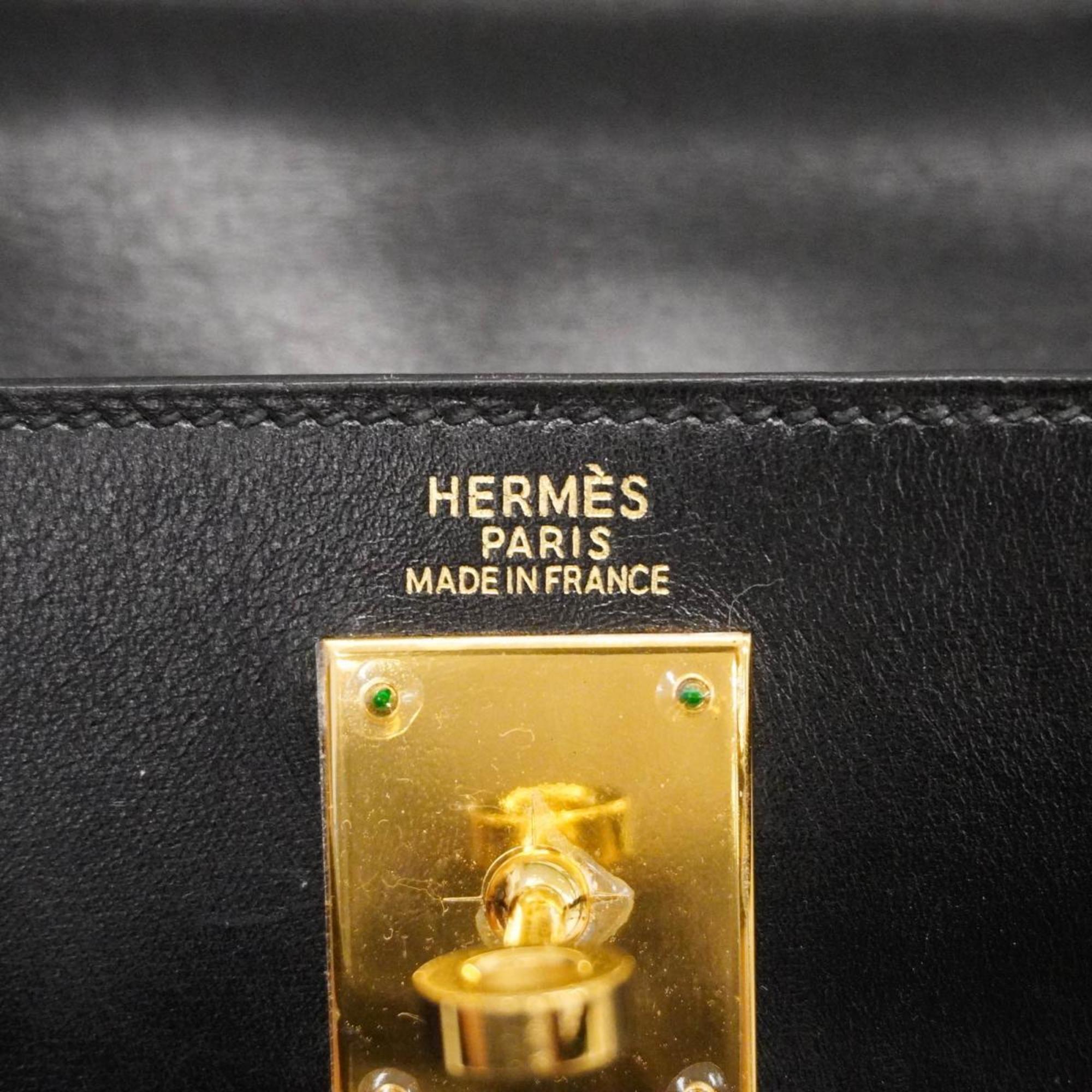 エルメス(Hermes) エルメス ハンドバッグ ケリー32 □B刻印 ボックスカーフ ブラック   レディース
