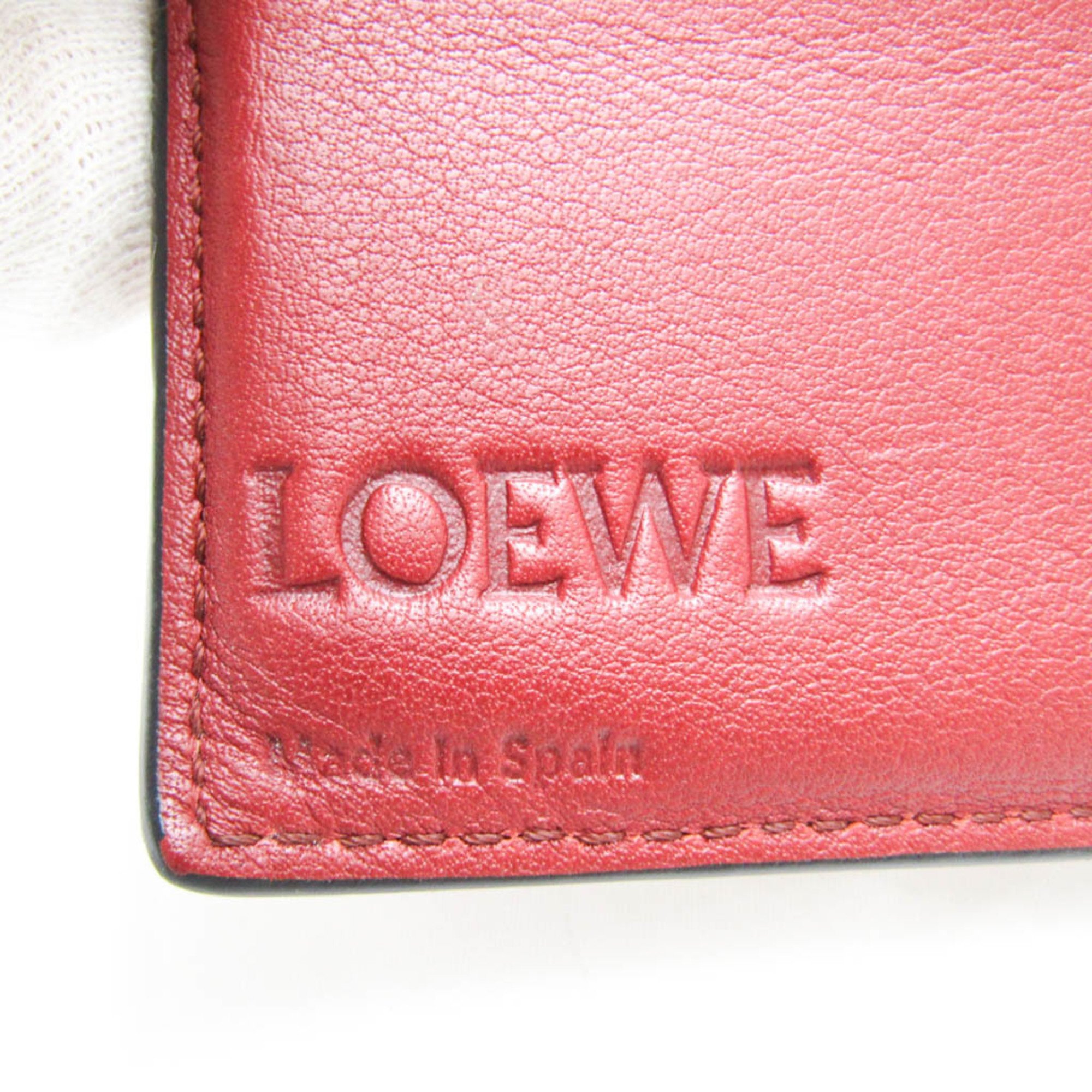 ロエベ(Loewe) バーティカル ウォレット ミディアム レディース レザー 中財布（二つ折り） ボルドー,ブラウン