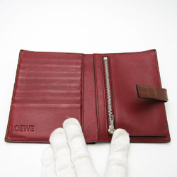 ロエベ(Loewe) バーティカル ウォレット ミディアム レディース レザー 中財布（二つ折り） ボルドー,ブラウン
