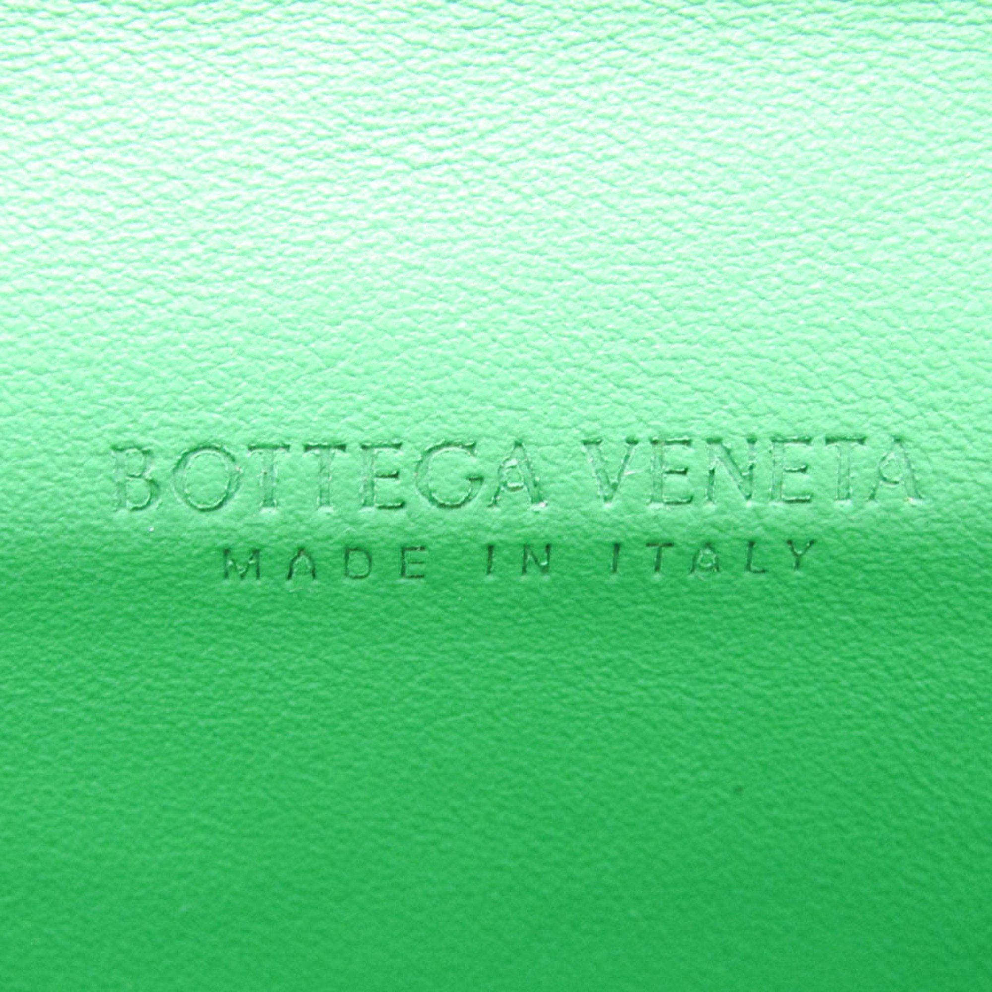 ボッテガ・ヴェネタ(Bottega Veneta) イントレチャート 591365 メンズ,レディース レザー 長財布（二つ折り） ブラック,グリーン