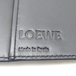 ロエベ(Loewe) リネン メンズ レザー 長財布（二つ折り） ネイビー