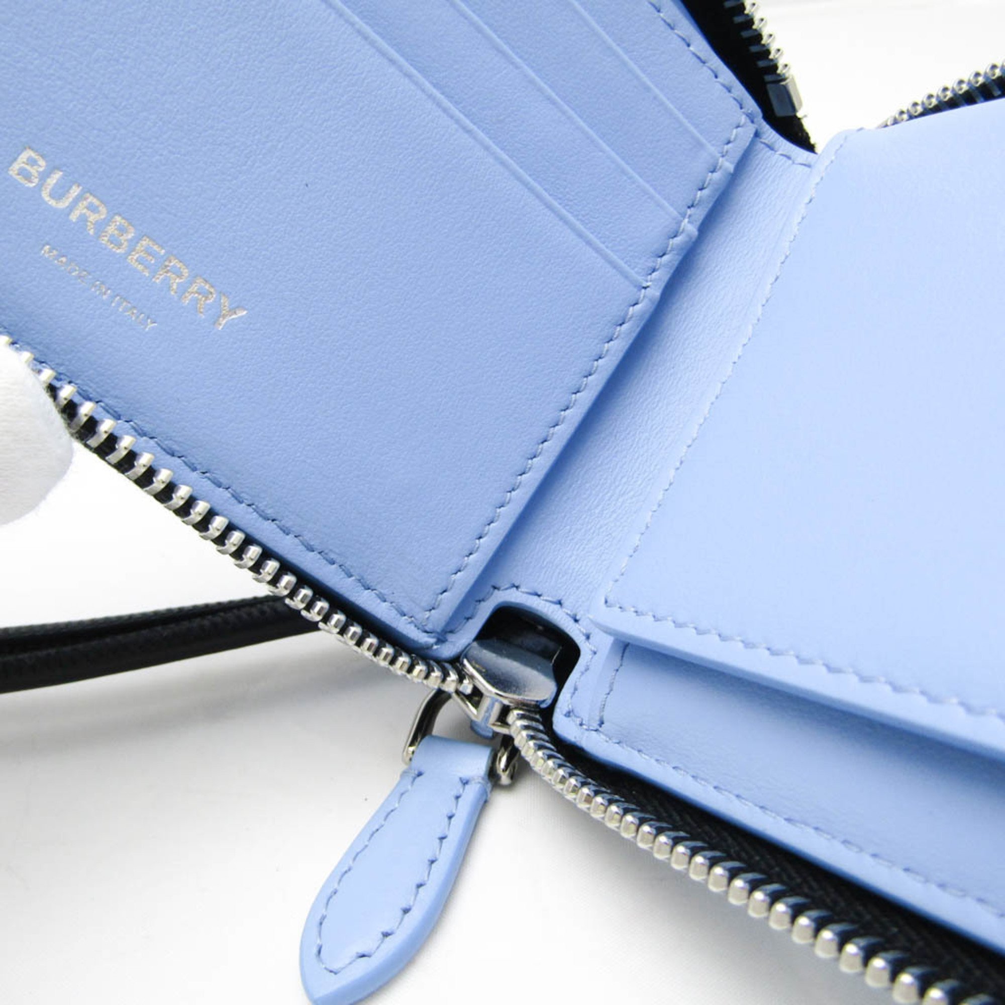 バーバリー(Burberry) ネックストラップ付き 8049321 レディース,メンズ レザー 財布（二つ折り） ブルー