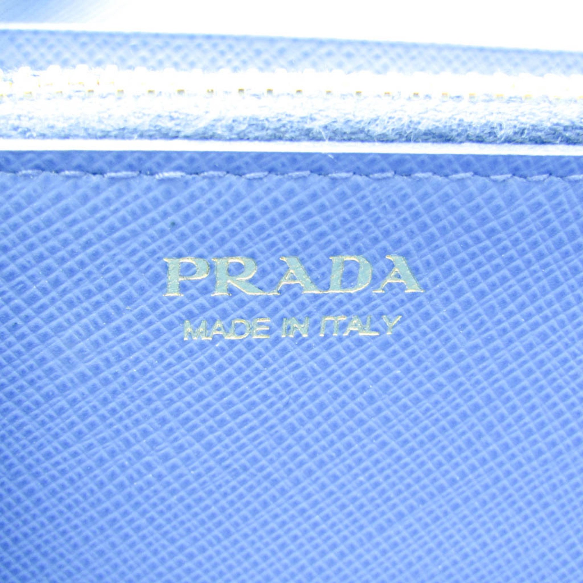 プラダ(Prada) サフィアーノ 1MH132 レディース レザー 長財布（二つ折り） ブルー