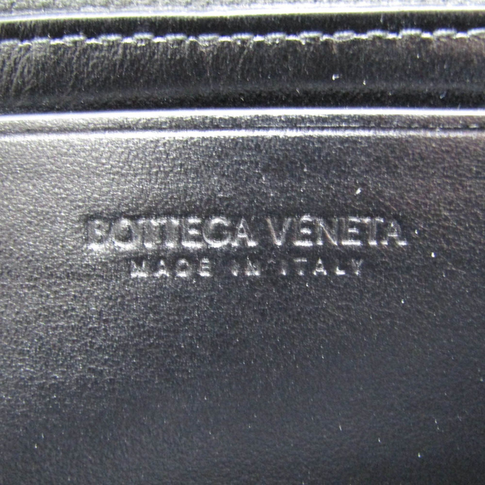 ボッテガ・ヴェネタ(Bottega Veneta) イントレチャート レディース,メンズ  ラムスキン 長財布（二つ折り） ブラック
