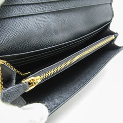 プラダ(Prada) サフィアーノ レディース レザー 長財布（二つ折り） ブラック
