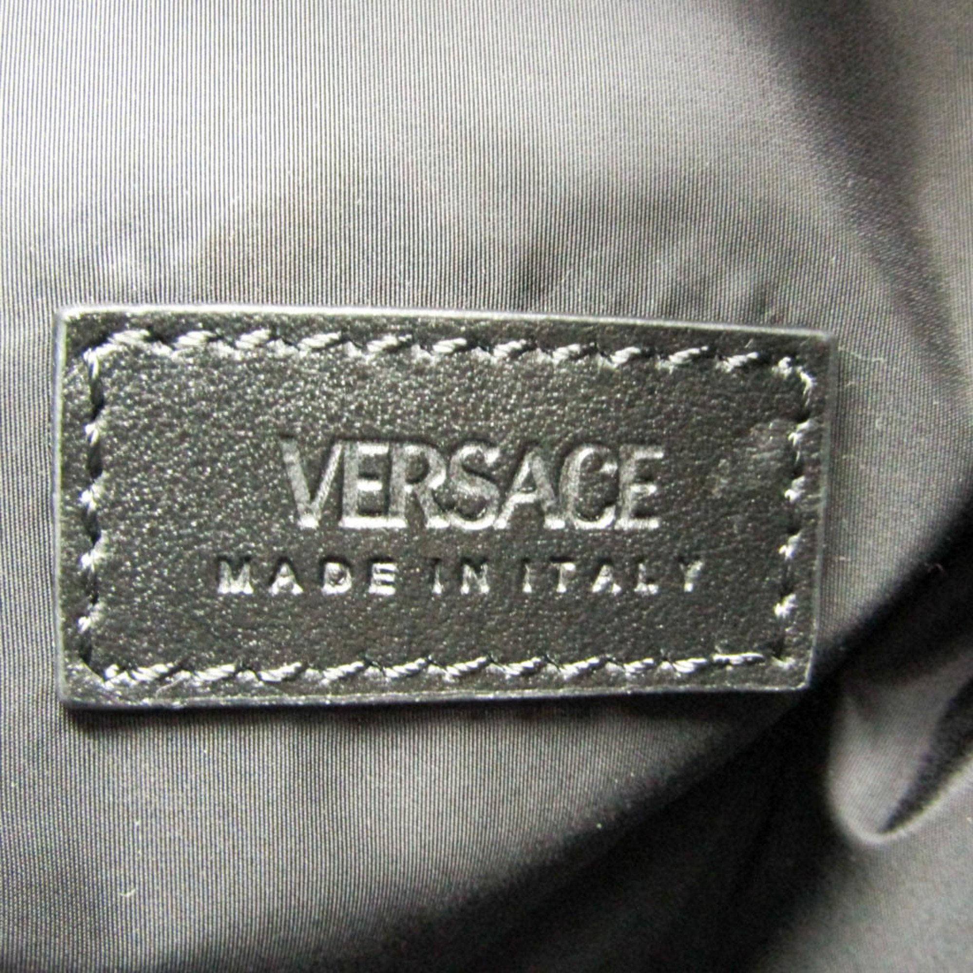 ヴェルサーチェ(Versace) メドゥーサ レディース,メンズ ナイロン,レザー リュックサック ブラック,グリーン
