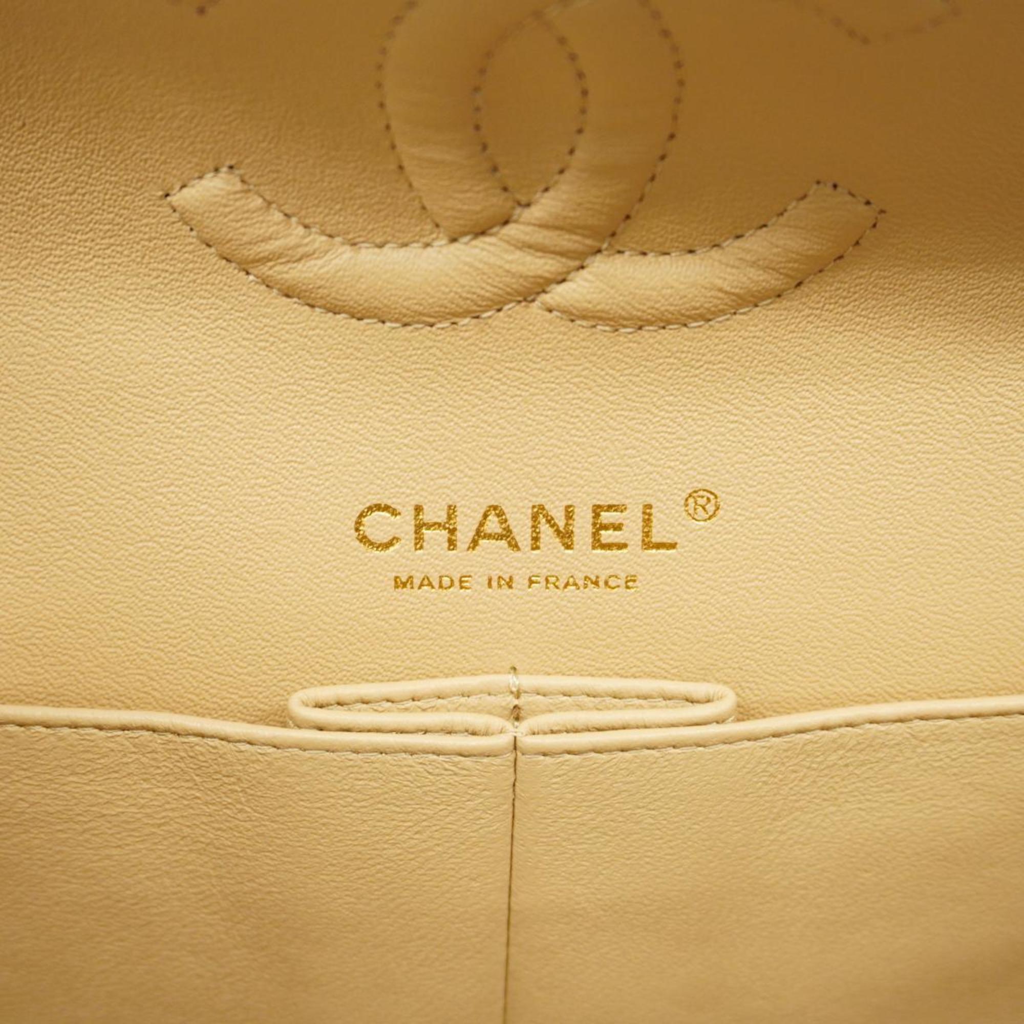シャネル(Chanel) シャネル ショルダーバッグ マトラッセ Wフラップ Wチェーン キャビアスキン ベージュ   レディース