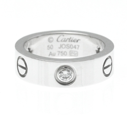 カルティエ(Cartier) ラブ ラブリング K18ホワイトゴールド(K18WG) ファッション ダイヤモンド バンドリング シルバー