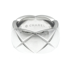 シャネル(Chanel) ココクラッシュリング ラージモデル K18ホワイトゴールド(K18WG) ファッション 無し バンドリング シルバー