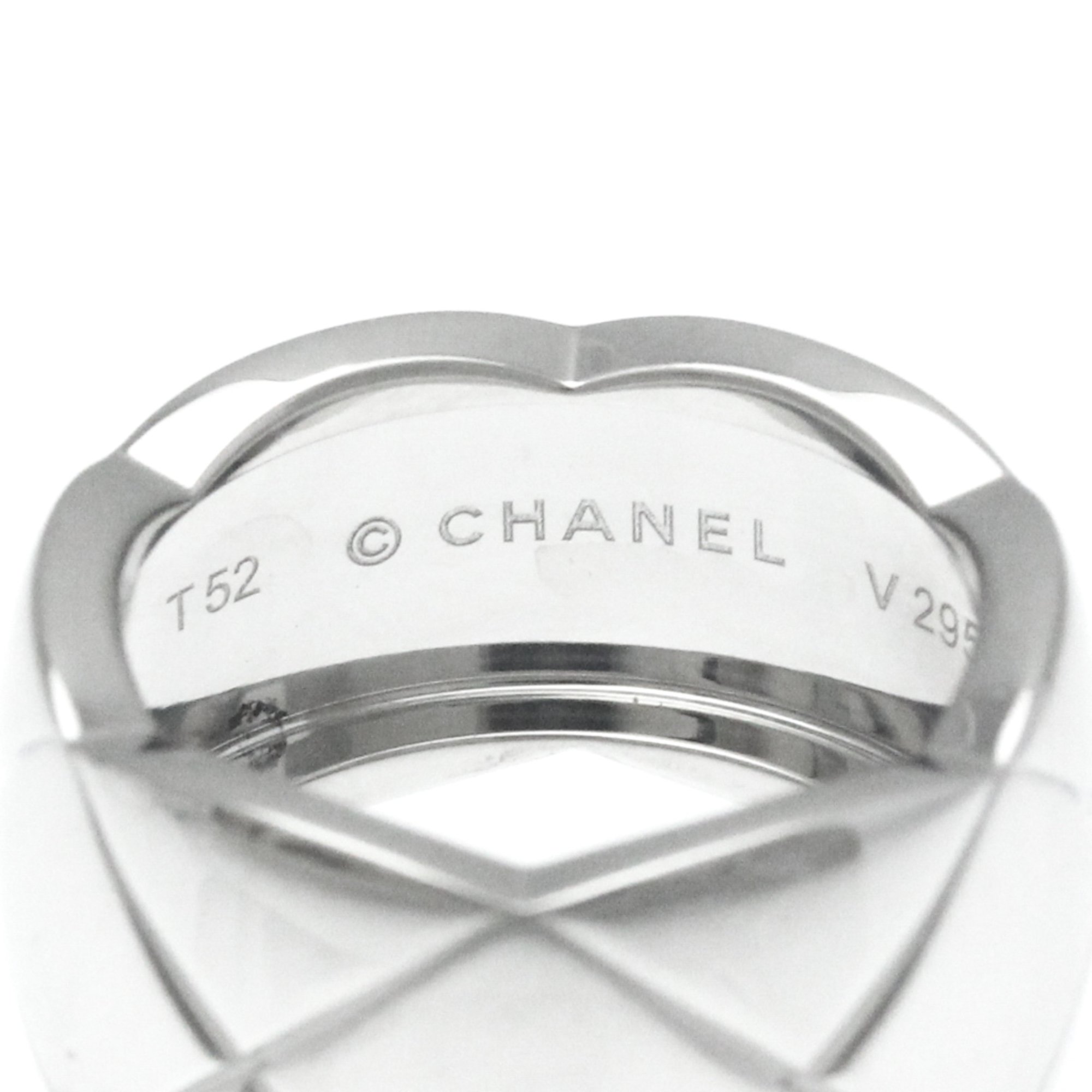 シャネル(Chanel) ココクラッシュリング ラージモデル K18ホワイトゴールド(K18WG) ファッション 無し バンドリング シルバー