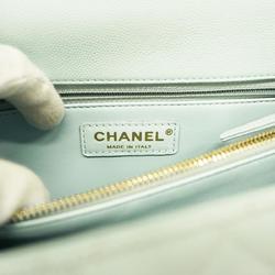 シャネル(Chanel) シャネル ハンドバッグ マトラッセ ココハンドル チェーンショルダー キャビアスキン ライトブルー   レディース