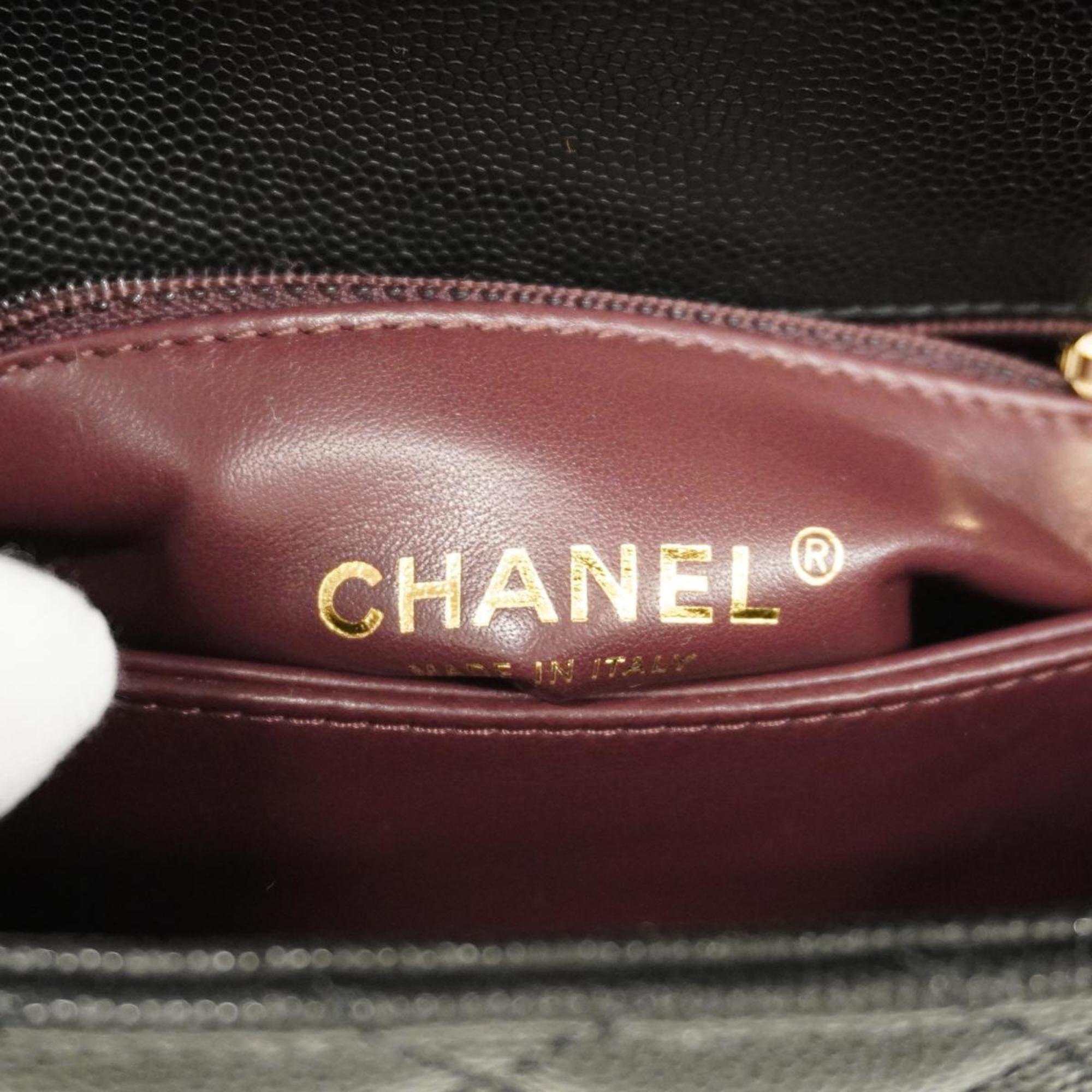 シャネル(Chanel) シャネル ハンドバッグ マトラッセ チェーンショルダー キャビアスキン ブラック   レディース